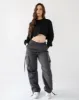 Relaxed Crop Long Sleeve - Black sold by First Health Apparel