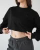 Relaxed Crop Long Sleeve - Black sold by First Health Apparel