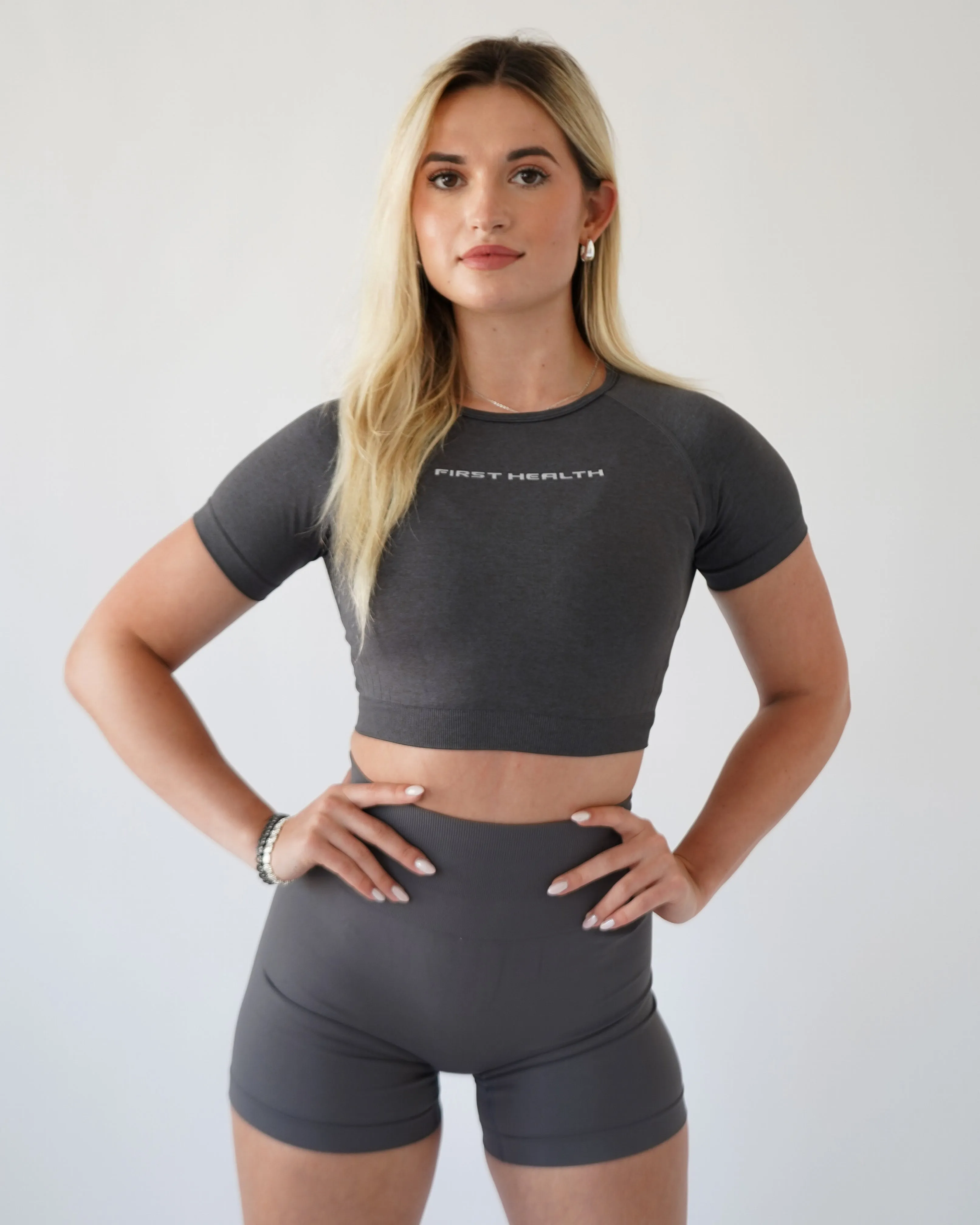 Enhance Cropped Tee - Galaxy sold by First Health Apparel