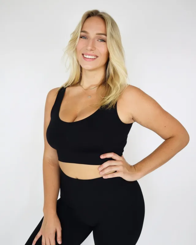 ENHANCE SPORTS BRA - Licorice sold by First Health Apparel