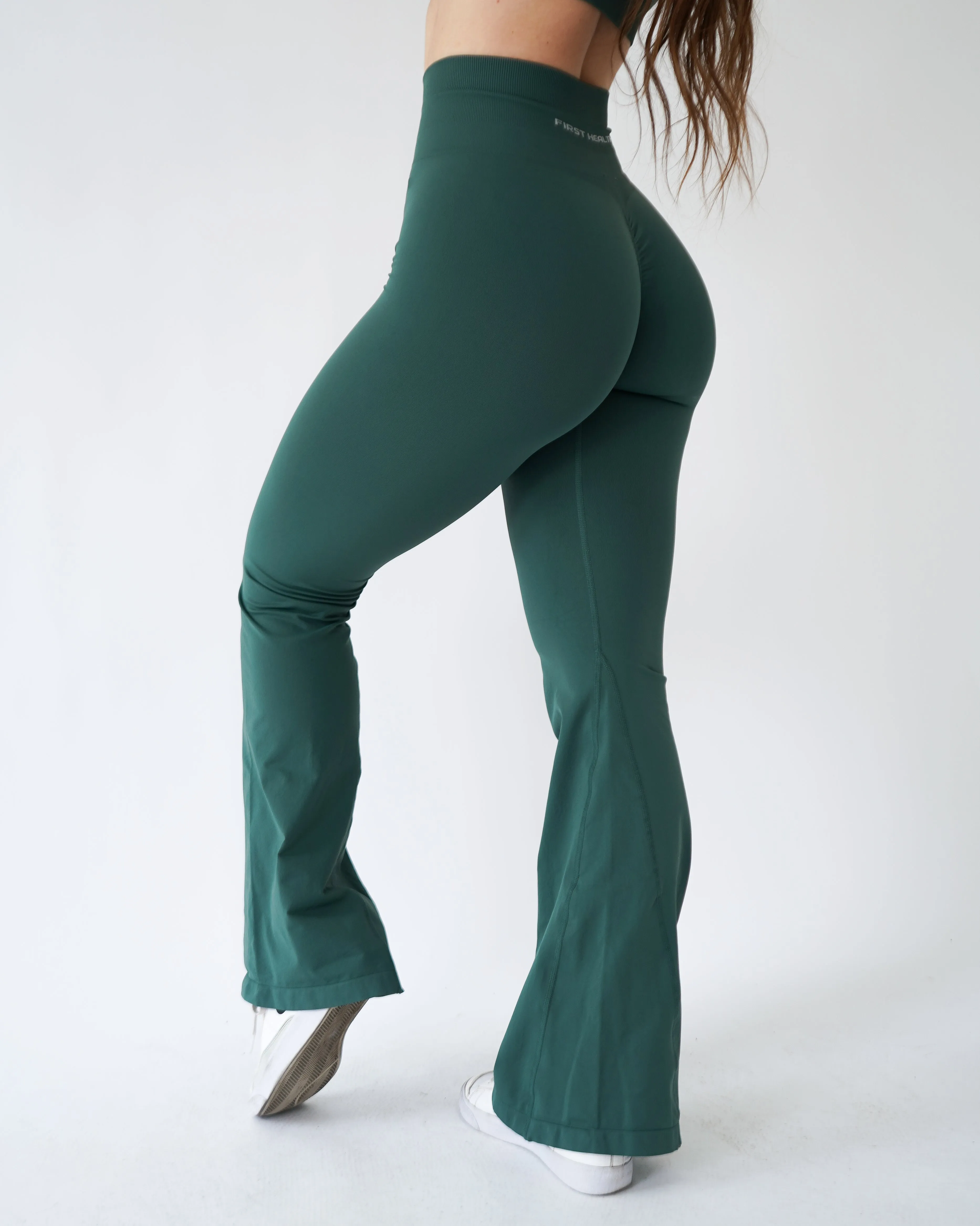 Enhance Flare Leggings - Forest sold by First Health Apparel