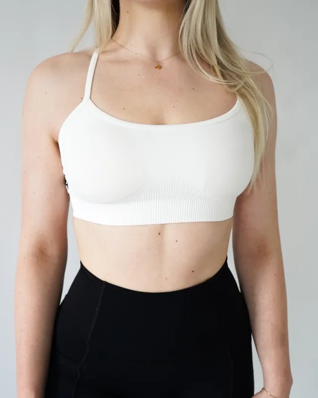 Enhance Adjustable Sports Bra - White sold by First Health Apparel