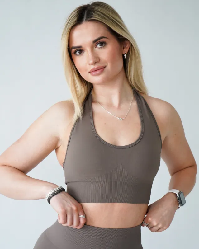Enhance Halter Top -  Cappuccino sold by First Health Apparel