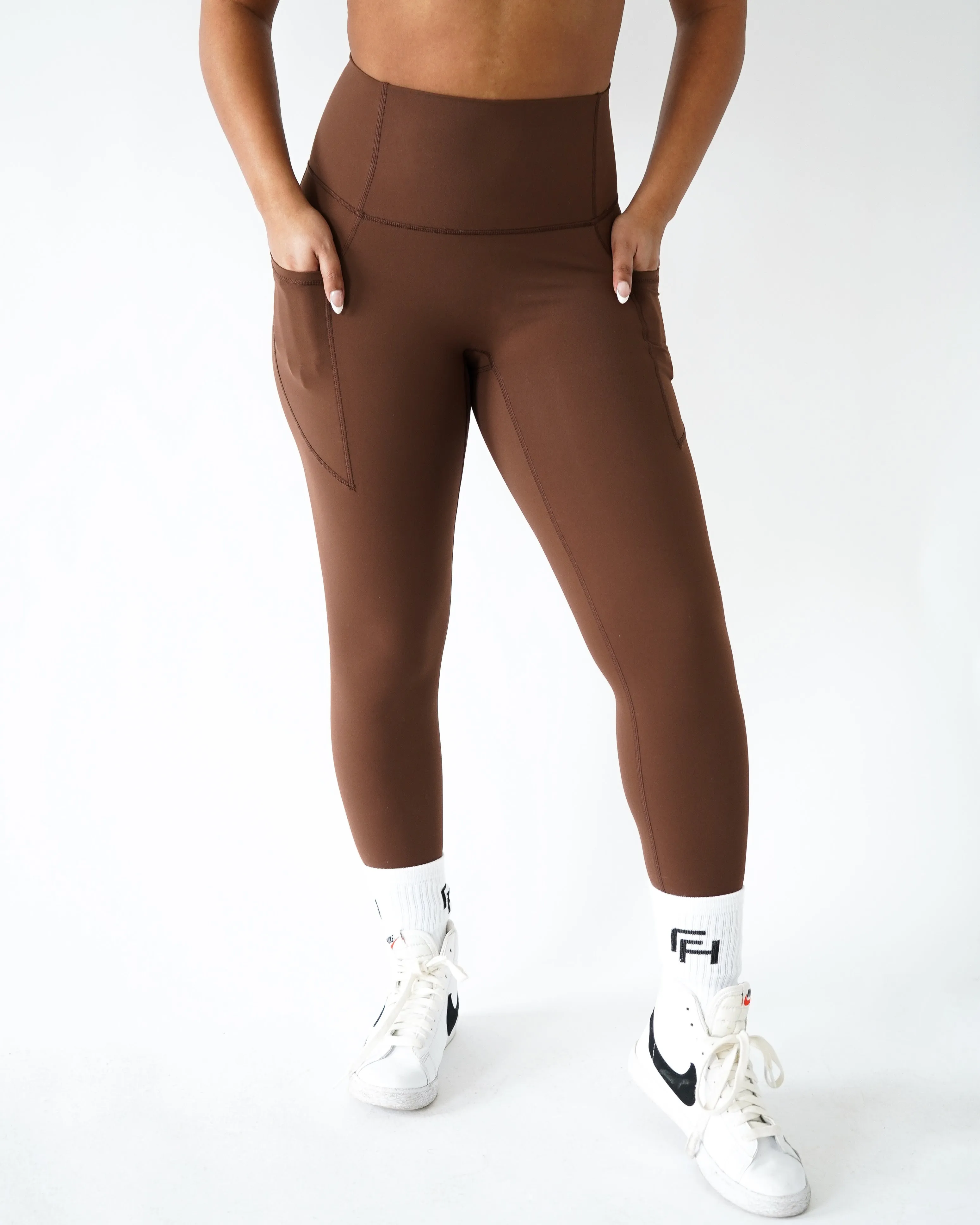 Performance Pocket Leggings - Clay sold by First Health Apparel