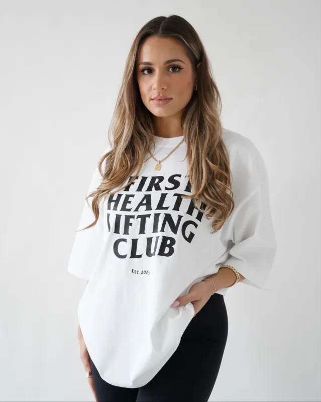Lifting Club Tee - White sold by First Health Apparel