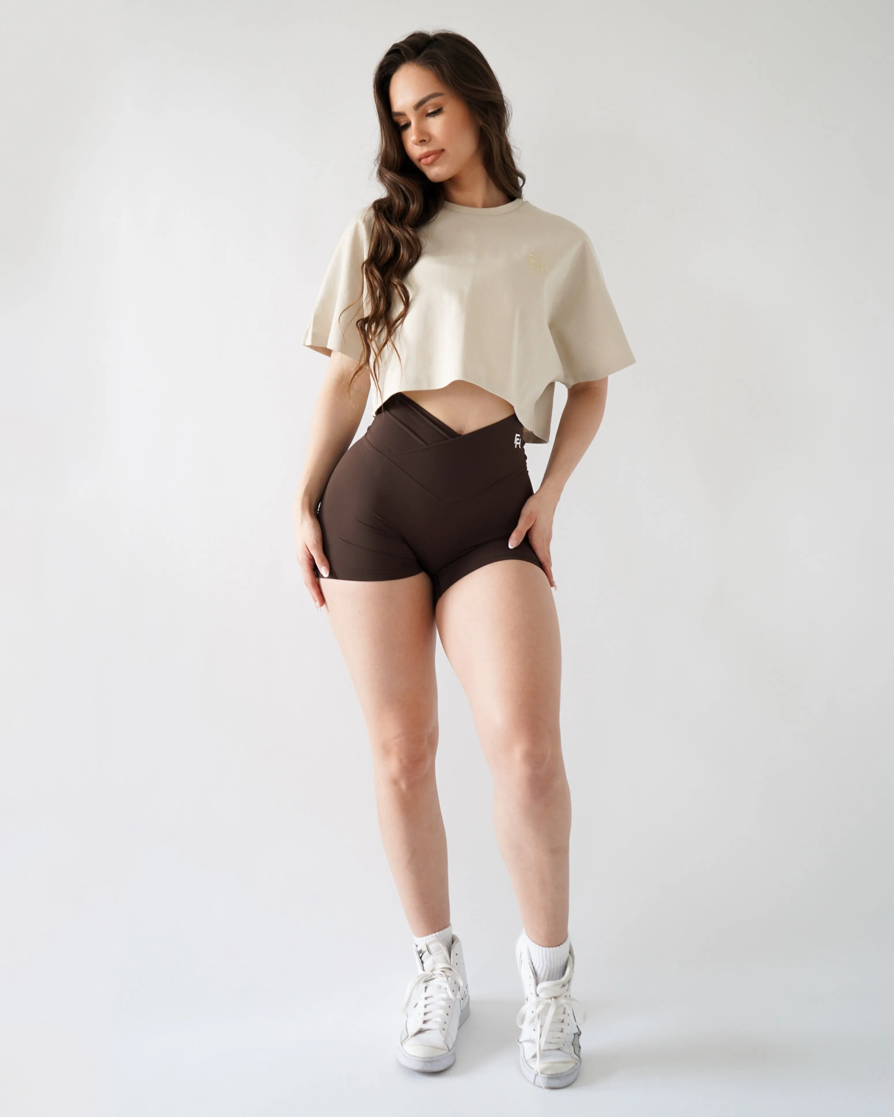 Relaxed Crop Top - Oat sold by First Health Apparel product image thumbnail 3