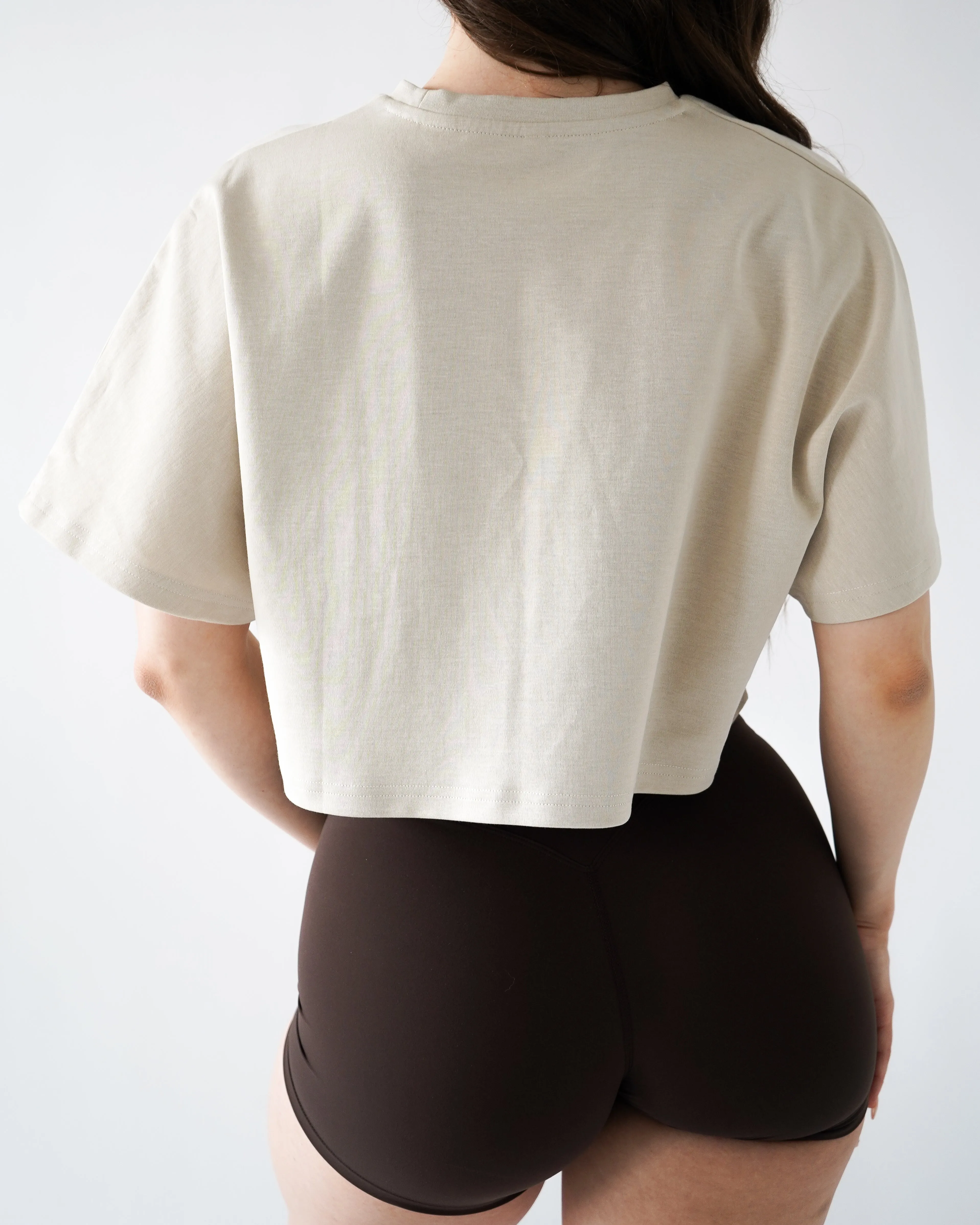 Relaxed Crop Top - Oat sold by First Health Apparel product image thumbnail 2