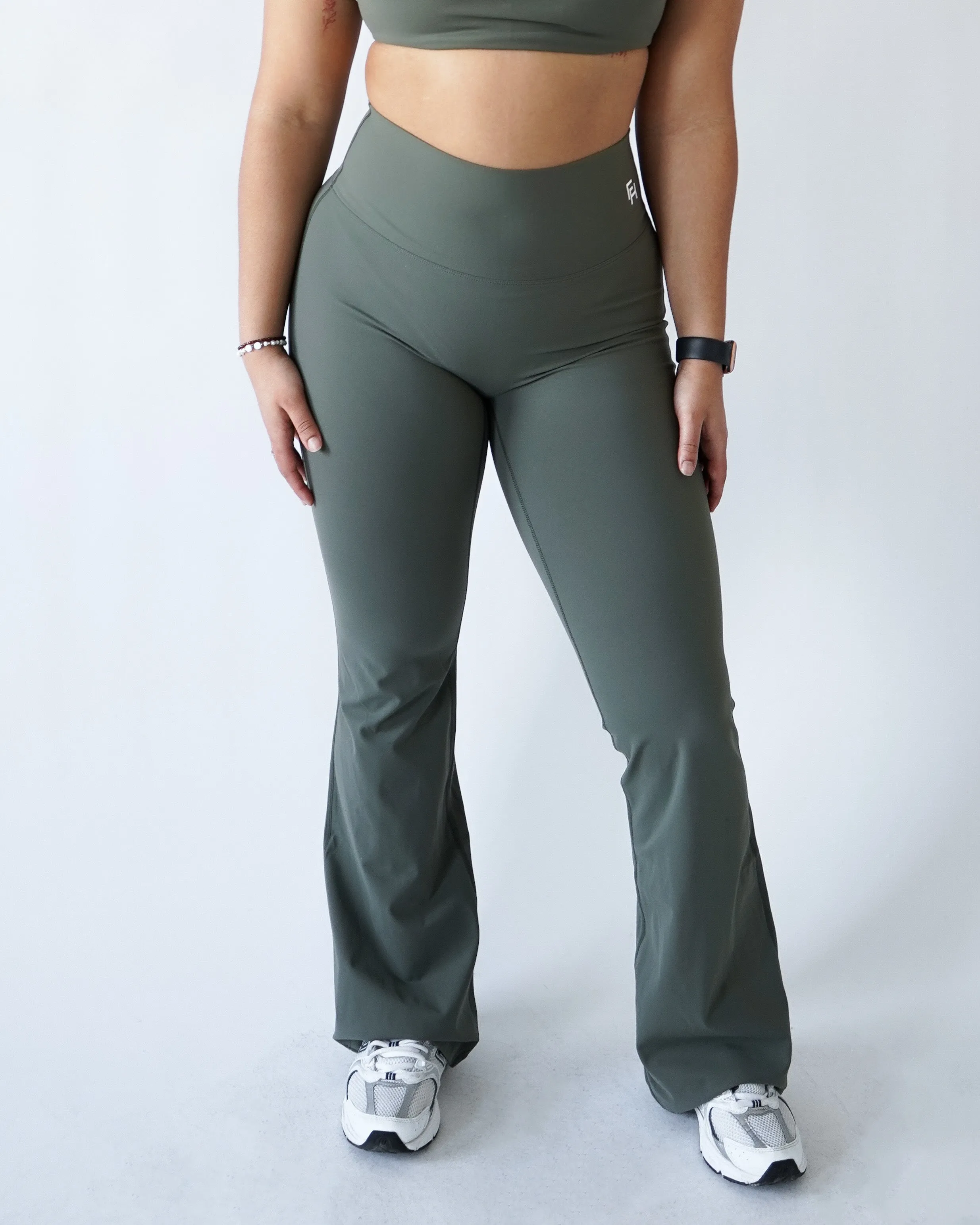Performance Flare Leggings - Olive sold by First Health Apparel