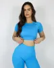 Enhance Cropped Tee - Aqua sold by First Health Apparel