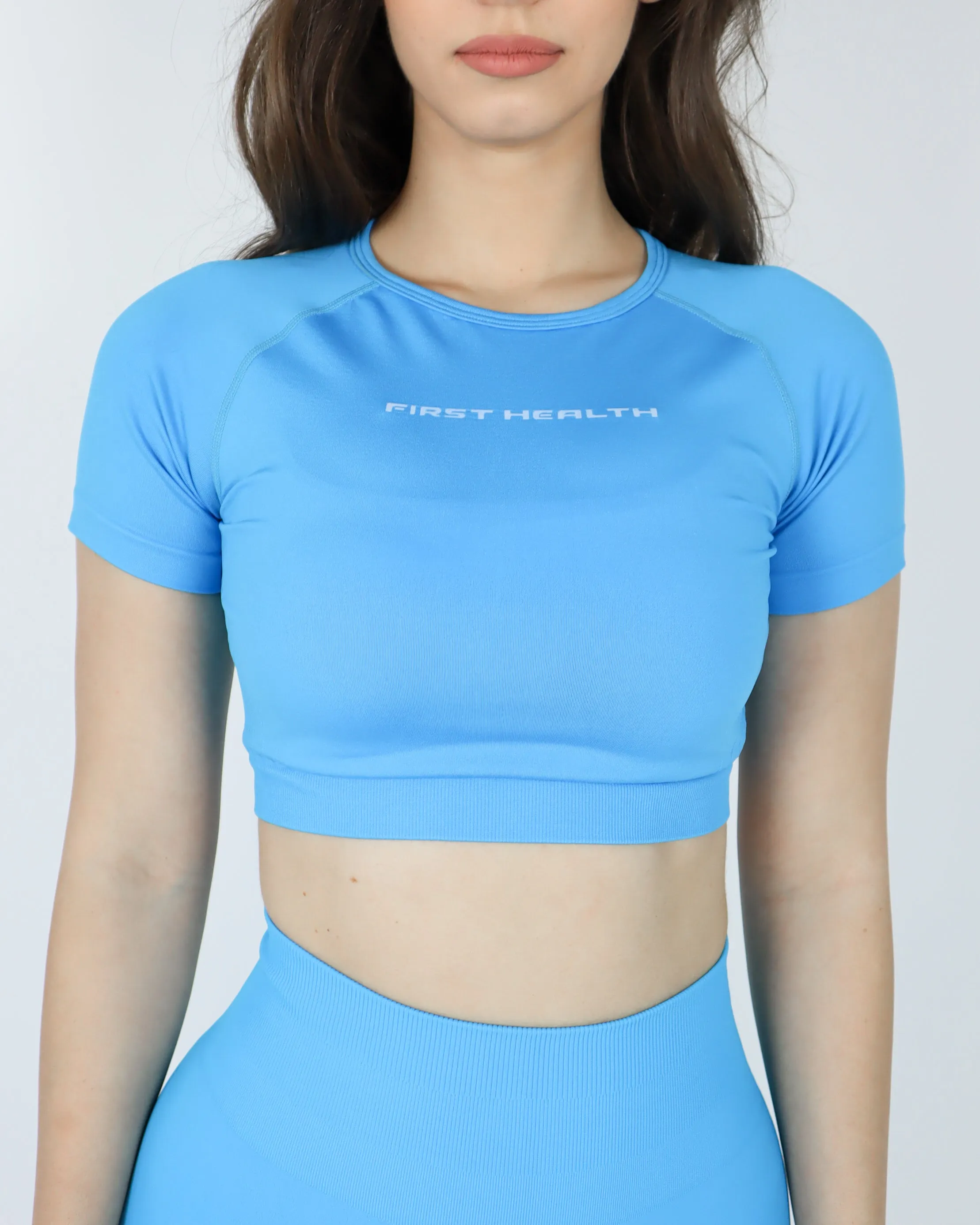 Enhance Cropped Tee - Aqua sold by First Health Apparel product image thumbnail 3
