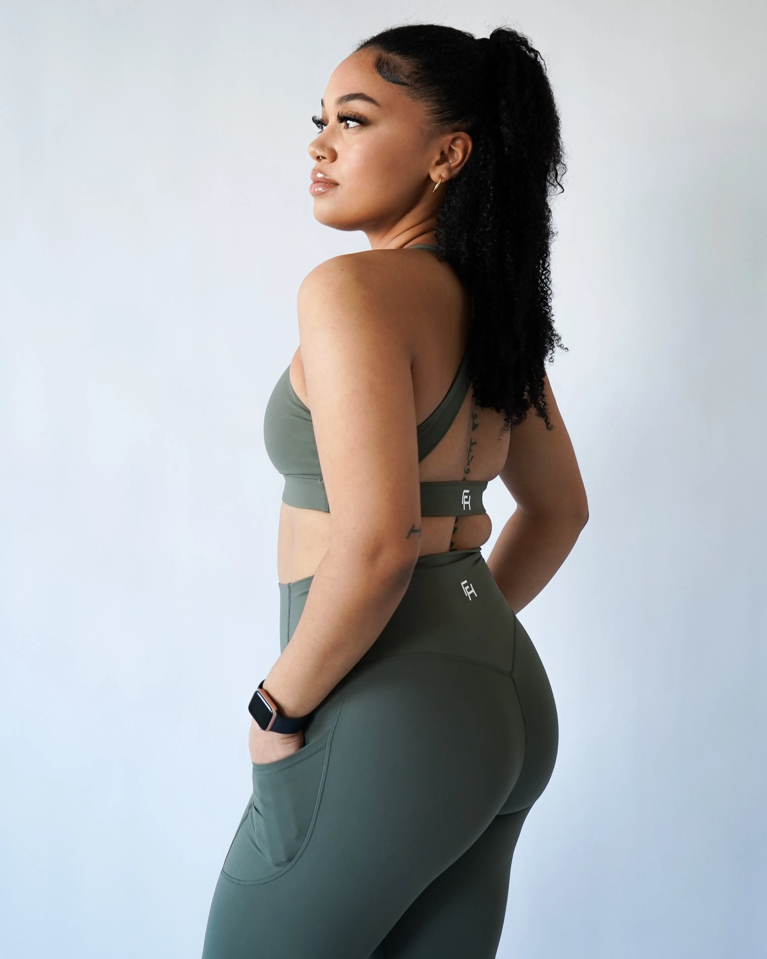 Performance Scrunch Bra - Olive sold by First Health Apparel product image thumbnail 3