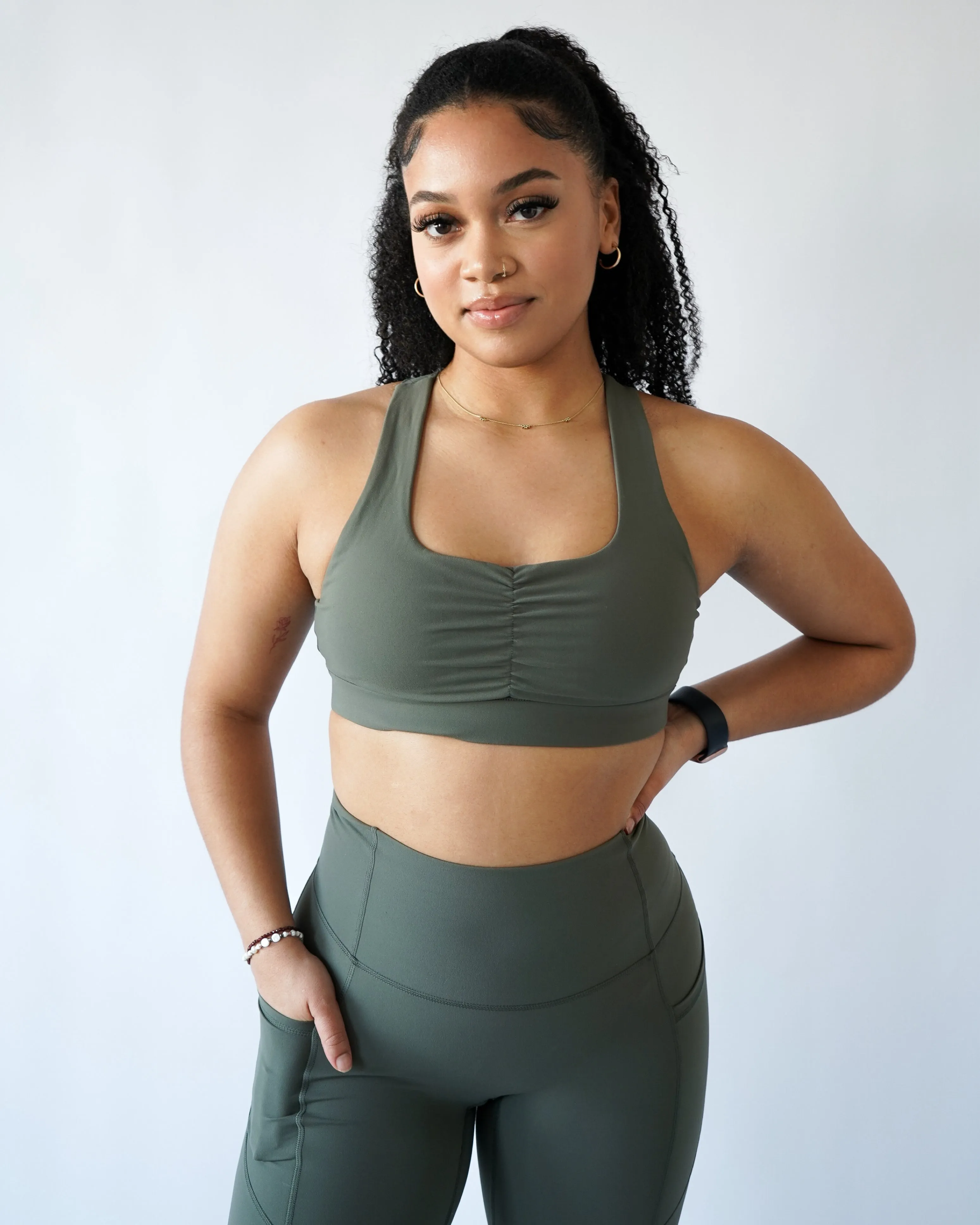 Performance Scrunch Bra - Olive sold by First Health Apparel