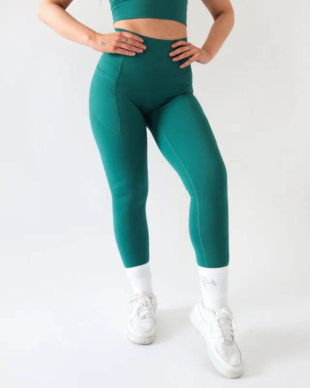 PERFORMANCE POCKET LEGGINGS - Ocean sold by First Health Apparel