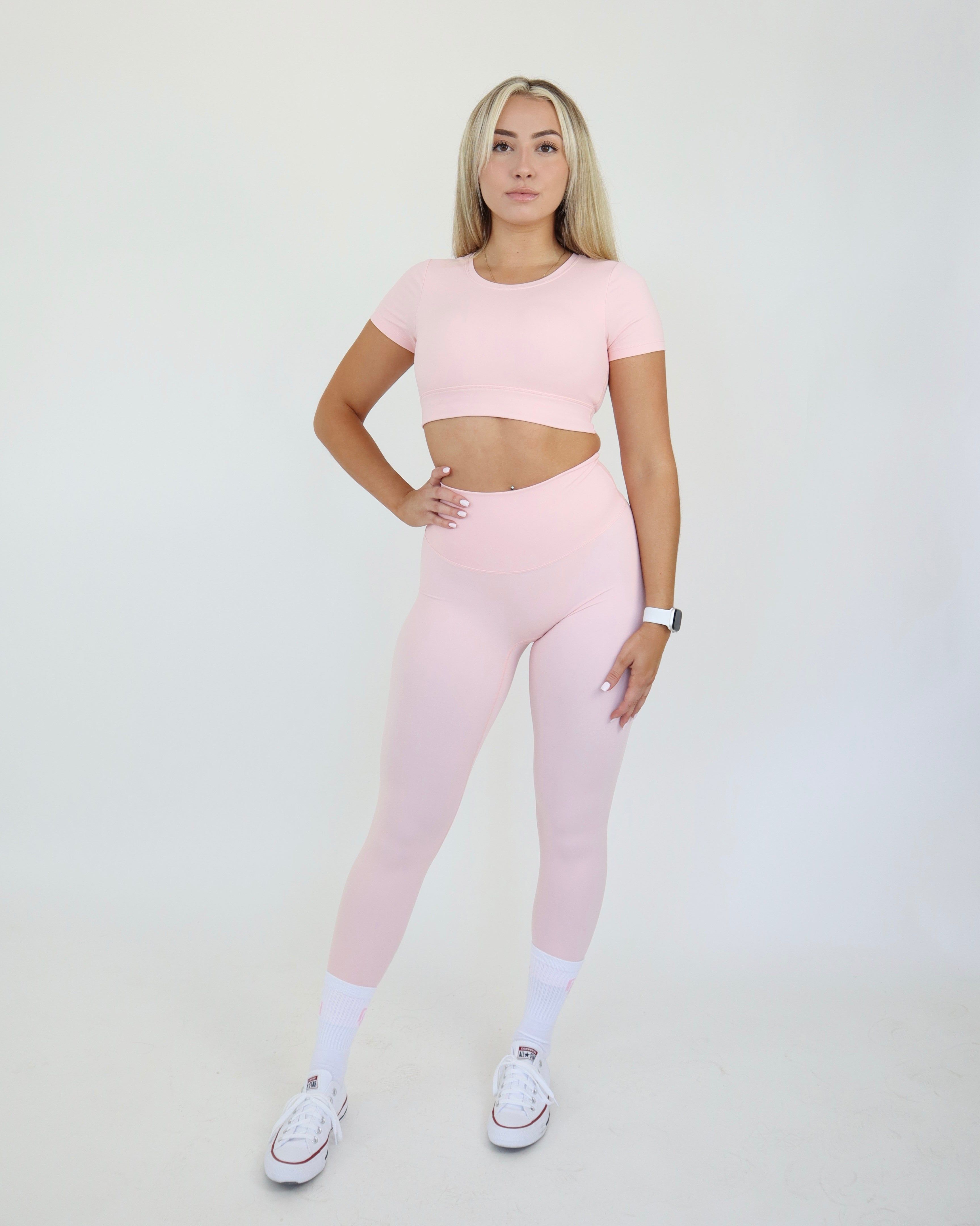 PERFORMANCE CROPPED TEE - ROSE QUARTZ sold by First Health Apparel product image thumbnail 5