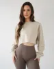 Relaxed Crop Long Sleeve - Oat sold by First Health Apparel