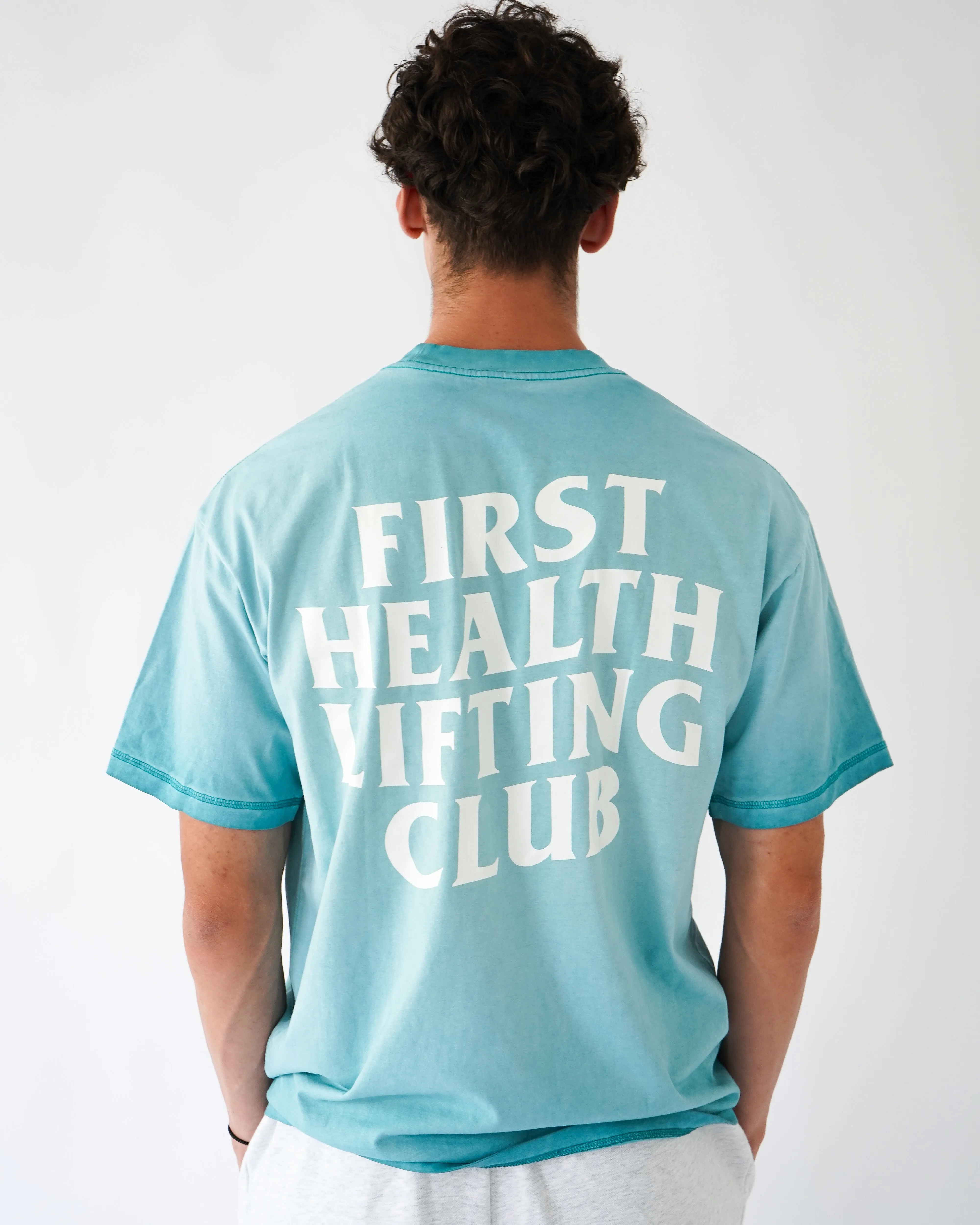 Lifting Club Tee - Turquoise sold by First Health Apparel product image thumbnail 2