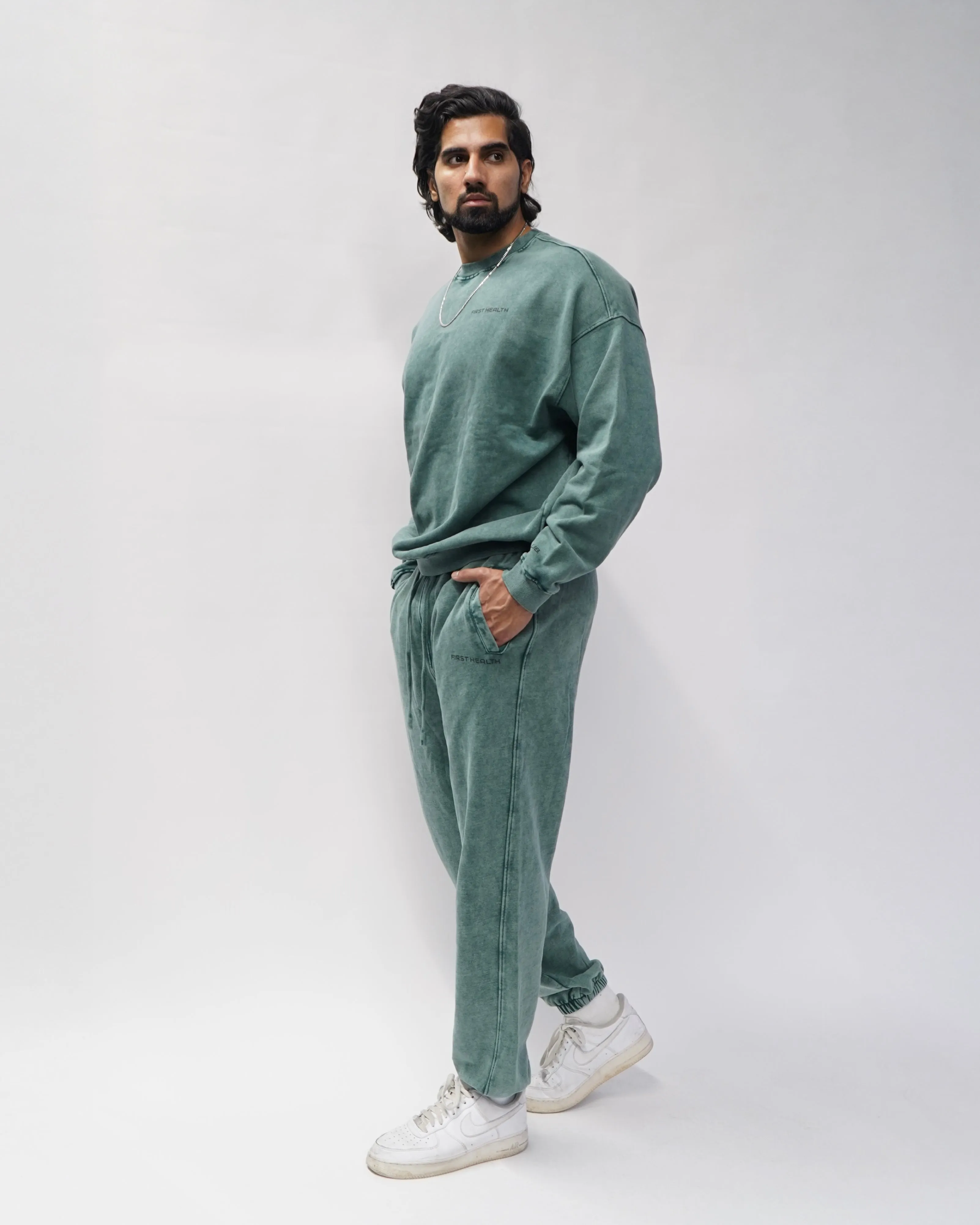 Acid Wash Joggers - Pine sold by First Health Apparel product image thumbnail 4
