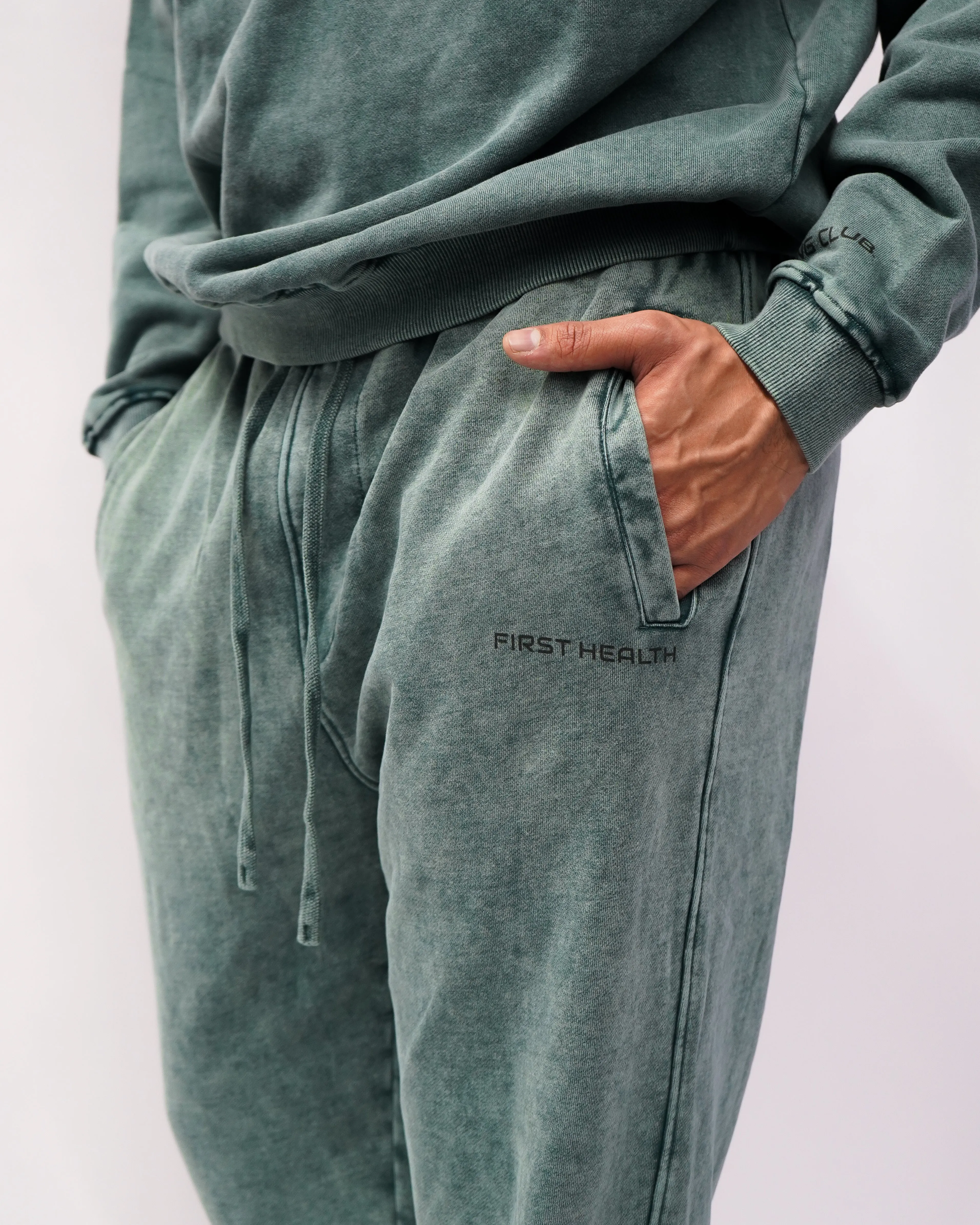 Acid Wash Joggers - Pine sold by First Health Apparel product image thumbnail 2