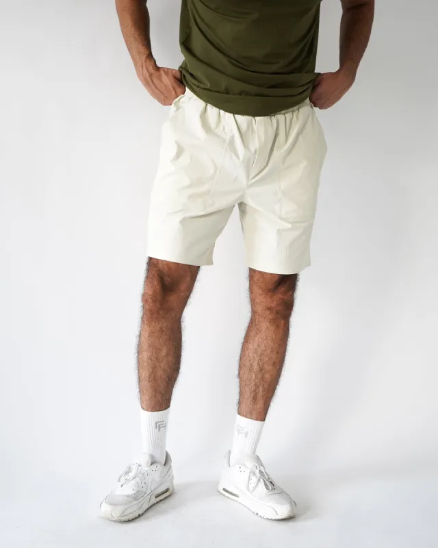 Everyday Shorts 7" - Cream sold by First Health Apparel