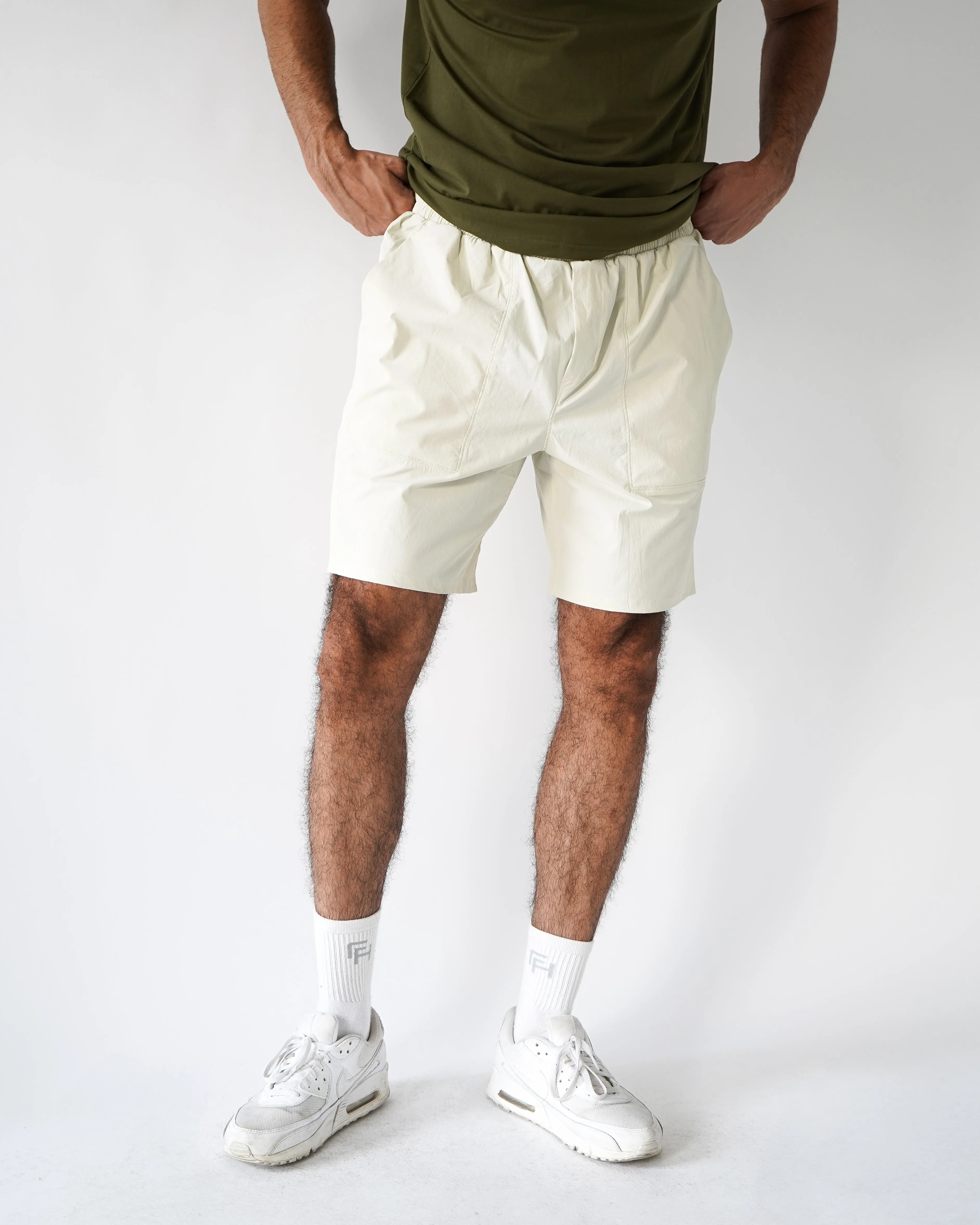 Everyday Shorts 7" - Cream sold by First Health Apparel