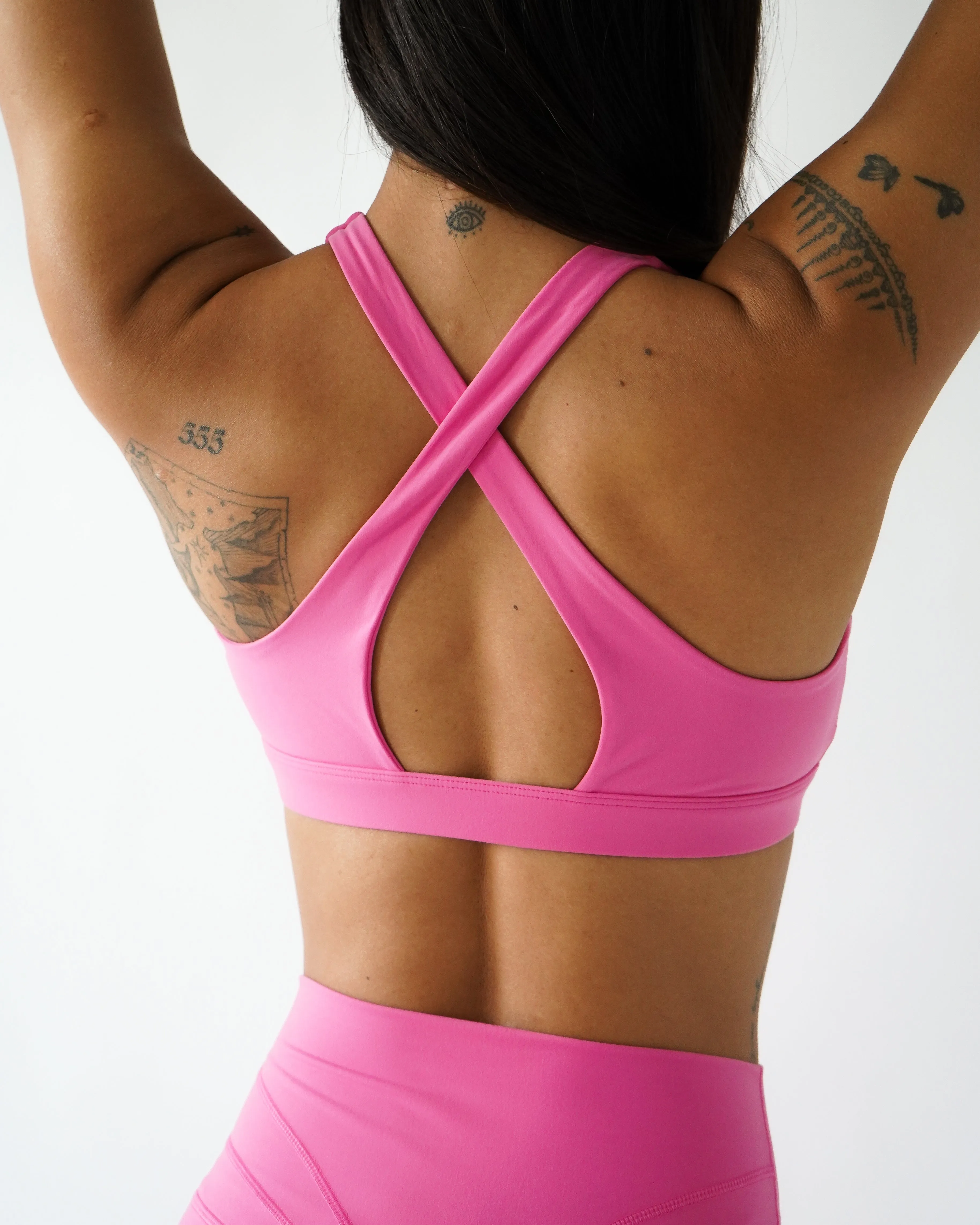 Everyday High-Neck Sports Bra - Bubblegum sold by First Health Apparel product image thumbnail 2