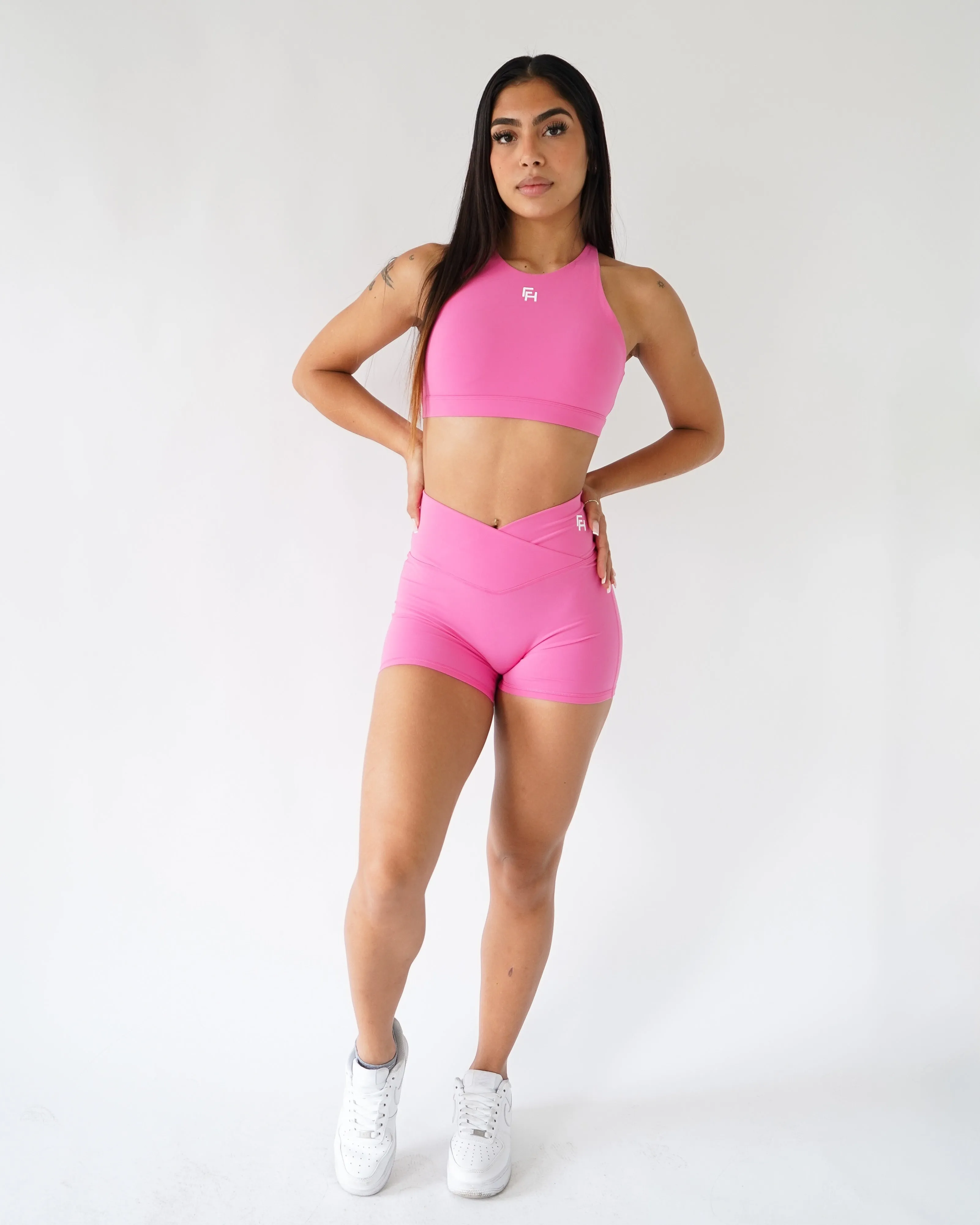 Everyday High-Neck Sports Bra - Bubblegum sold by First Health Apparel product image thumbnail 4