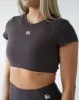 Everyday Open Back Crop Tee - Wood sold by First Health Apparel