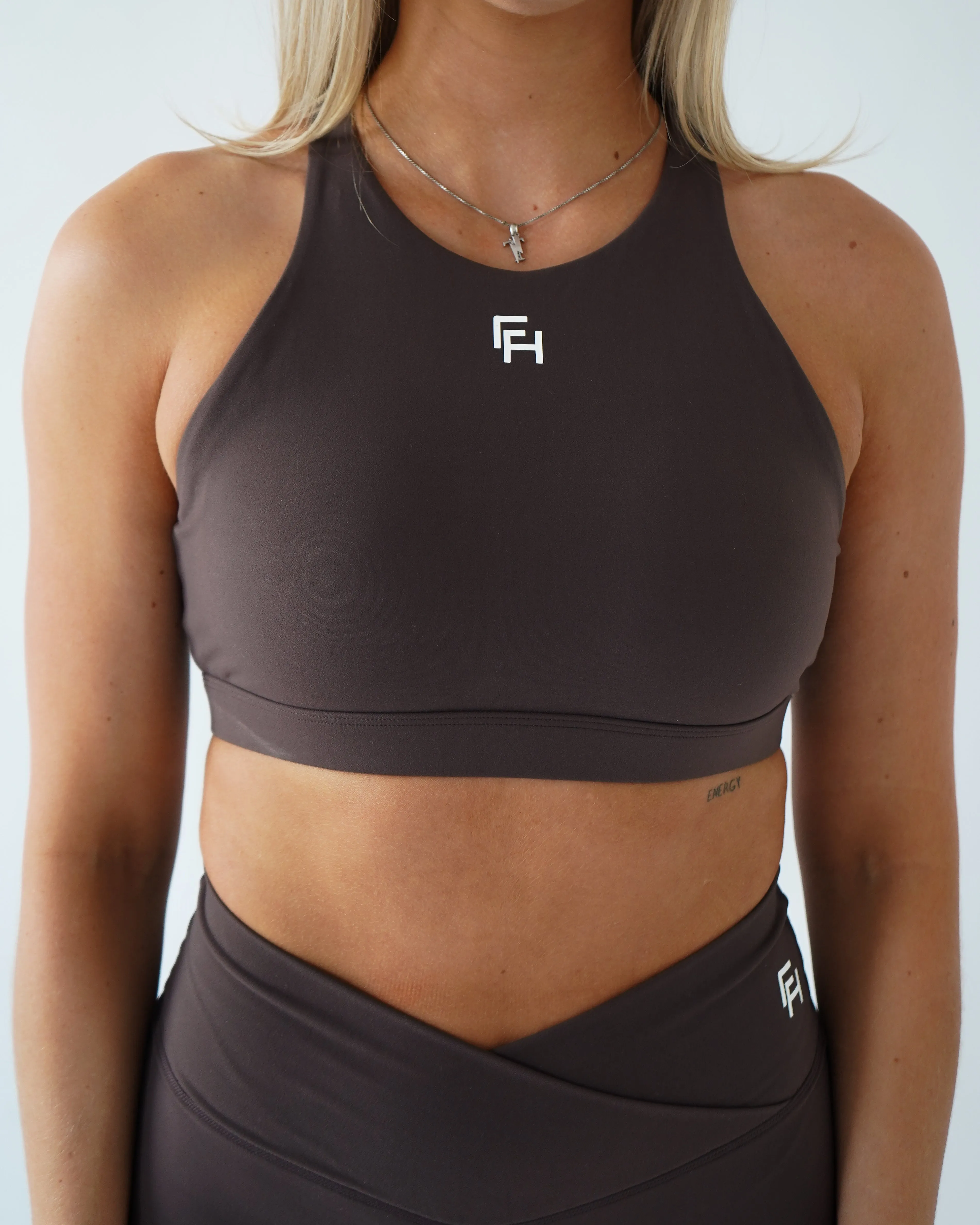 Everyday High-Neck Sports Bra - Wood sold by First Health Apparel product image thumbnail 2