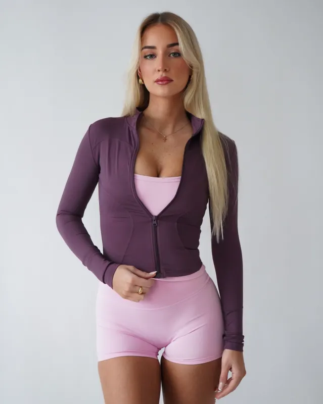 Sculpt Zip Up - Berry sold by First Health Apparel