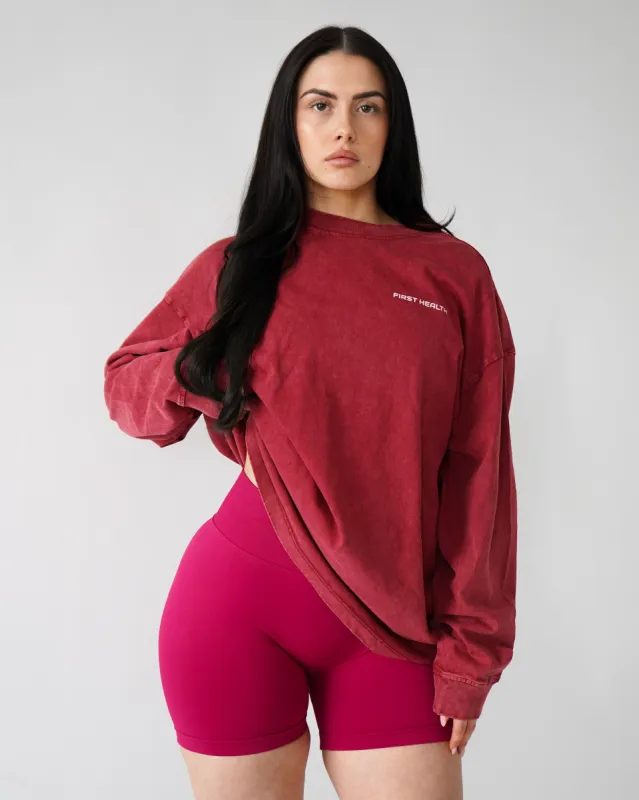 Lifting Club Long Sleeve - Crimson sold by First Health Apparel