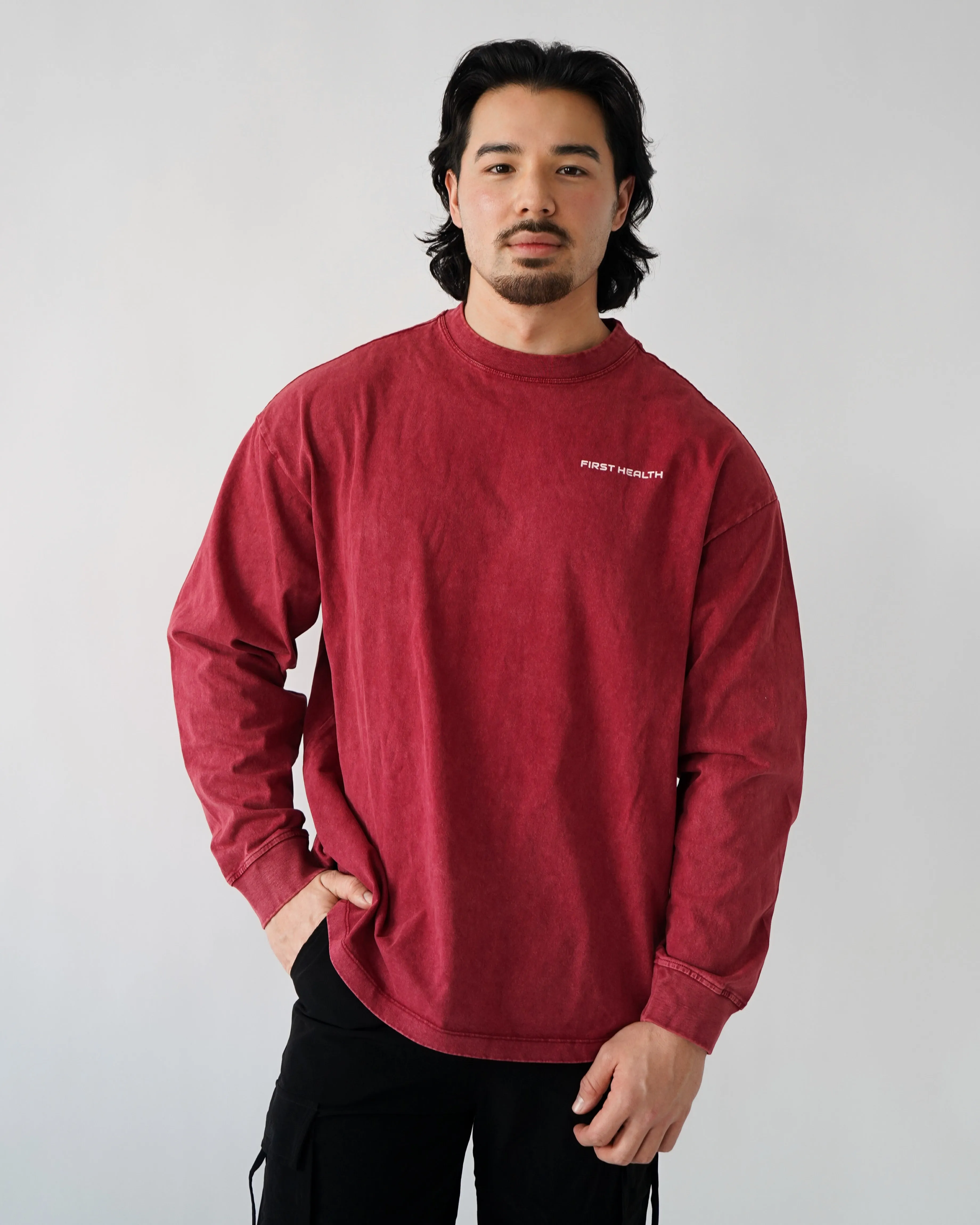 Lifting Club Long Sleeve - Crimson sold by First Health Apparel
