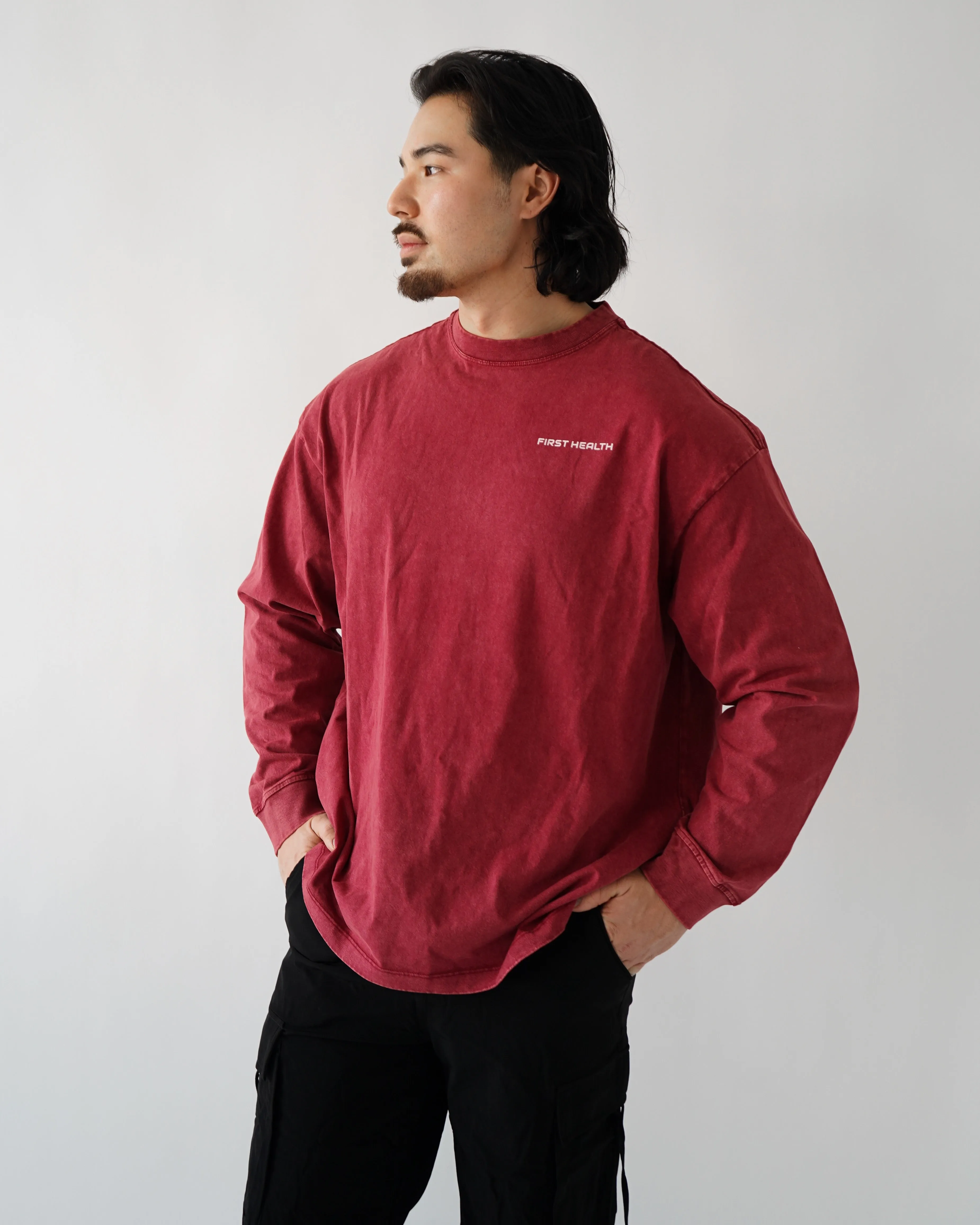 Lifting Club Long Sleeve - Crimson sold by First Health Apparel product image thumbnail 3