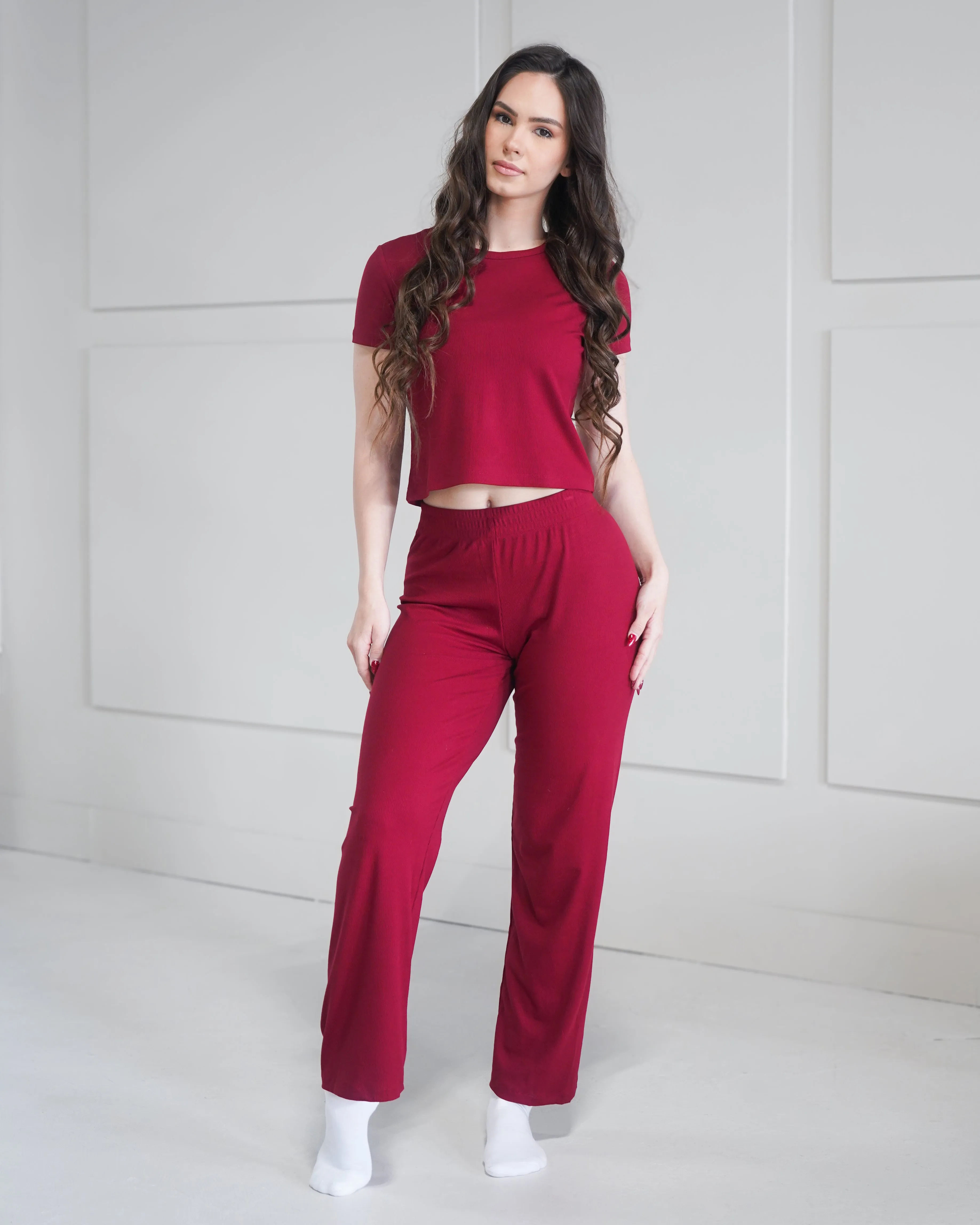 Luxe Lounge T-Shirt - Cherry sold by First Health Apparel product image thumbnail 2