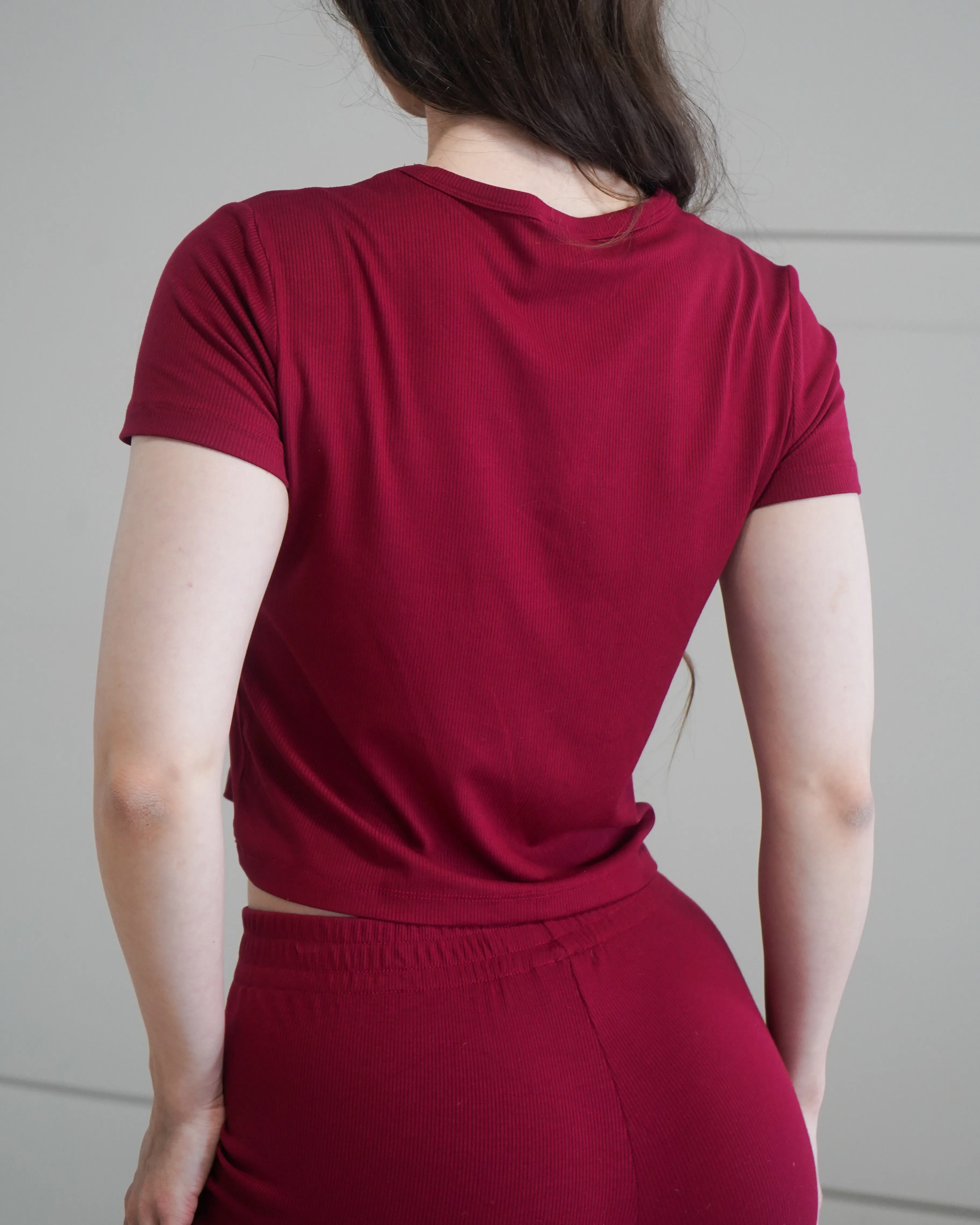 Luxe Lounge T-Shirt - Cherry sold by First Health Apparel product image thumbnail 3