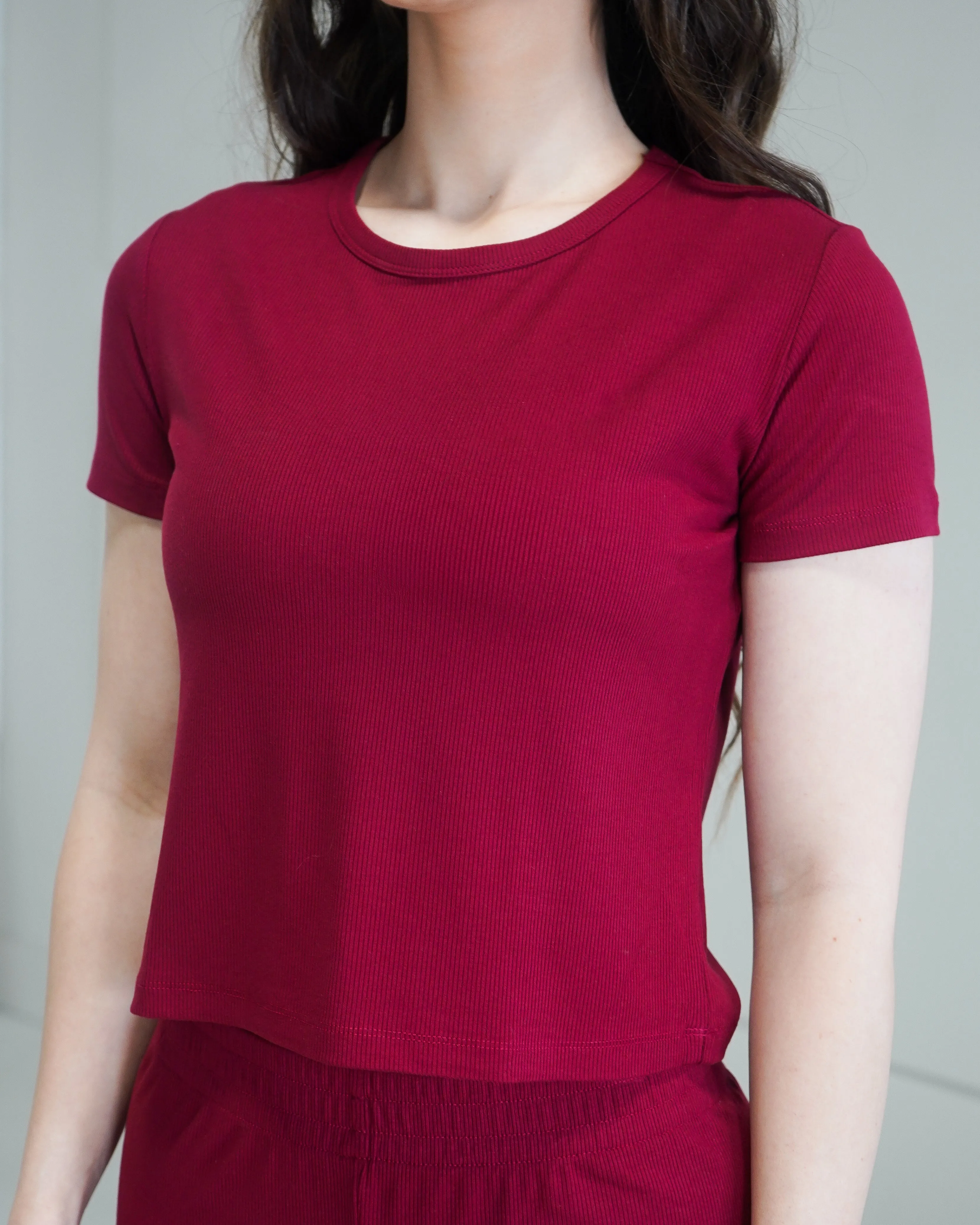 Luxe Lounge T-Shirt - Cherry sold by First Health Apparel product image thumbnail 4