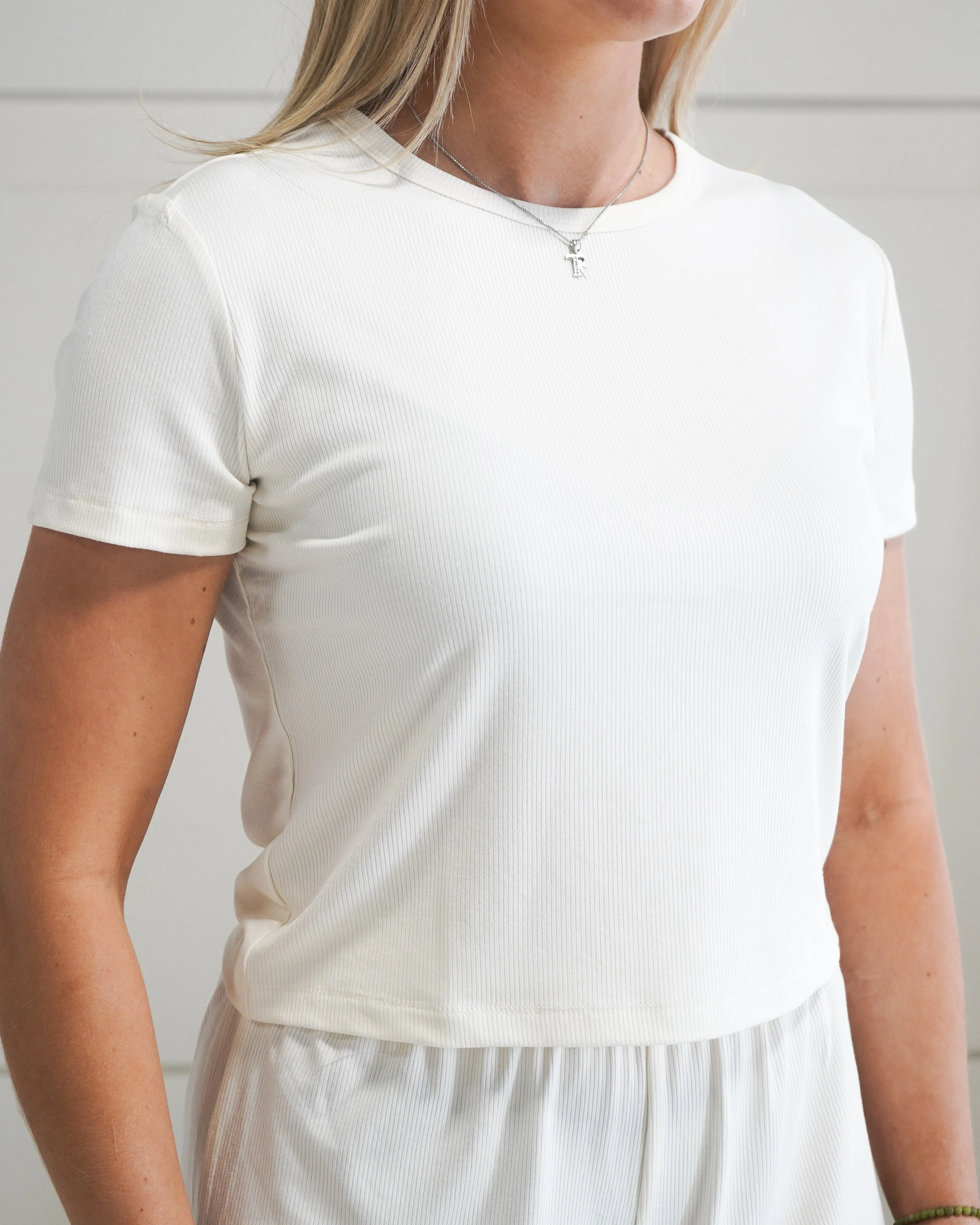 Luxe Lounge T-Shirt - Cream sold by First Health Apparel product image thumbnail 2