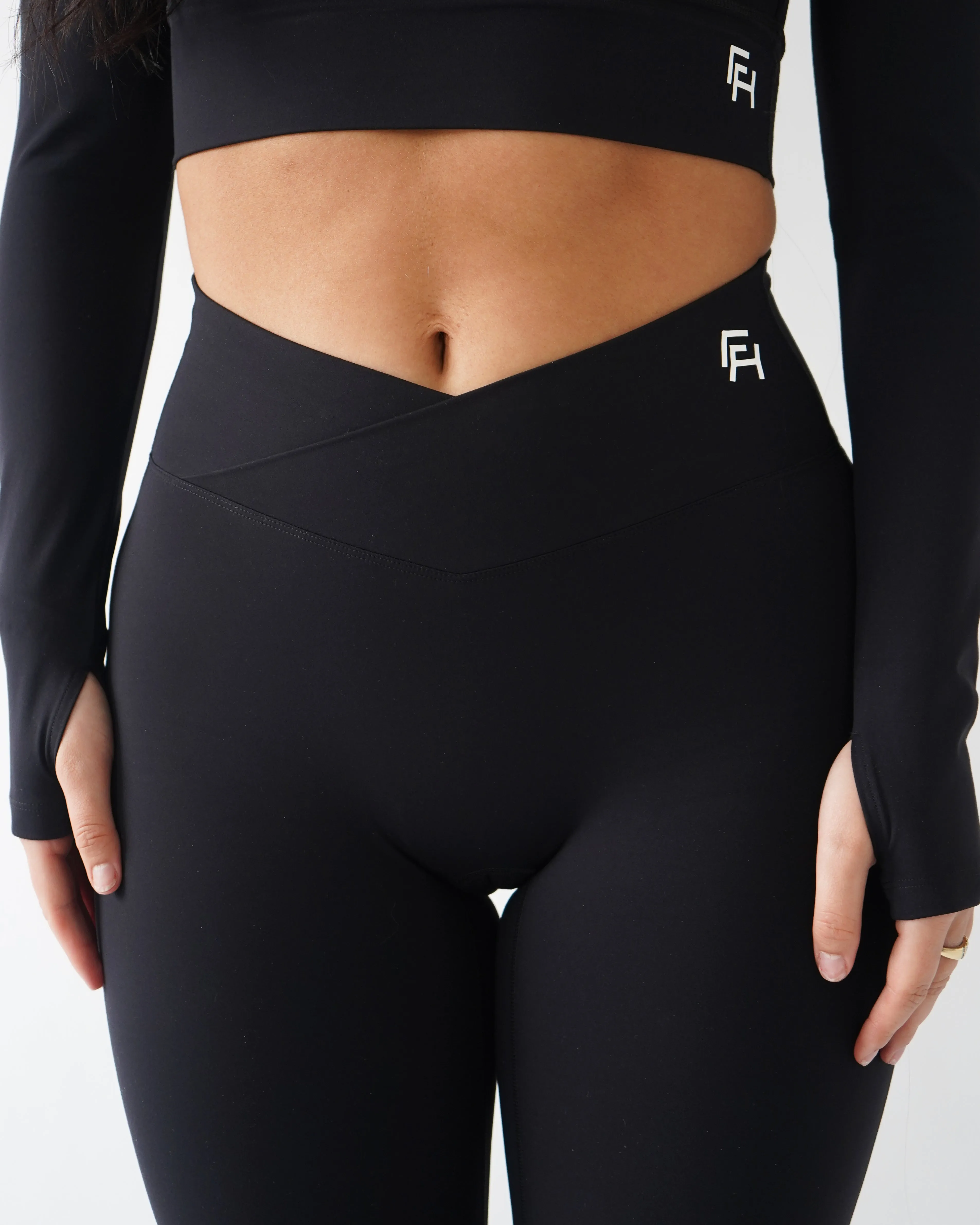 Onyx V Waist Flare Leggings - Black sold by First Health Apparel product image thumbnail 2