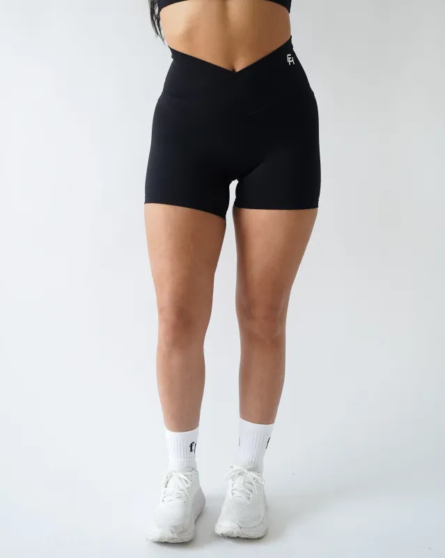 Onyx V Waist Biker Shorts 5” - Black sold by First Health Apparel