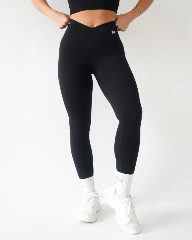 Onyx V Waist Leggings - Black sold by First Health Apparel