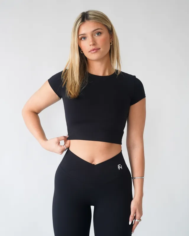Onyx Cropped Tee - Black sold by First Health Apparel