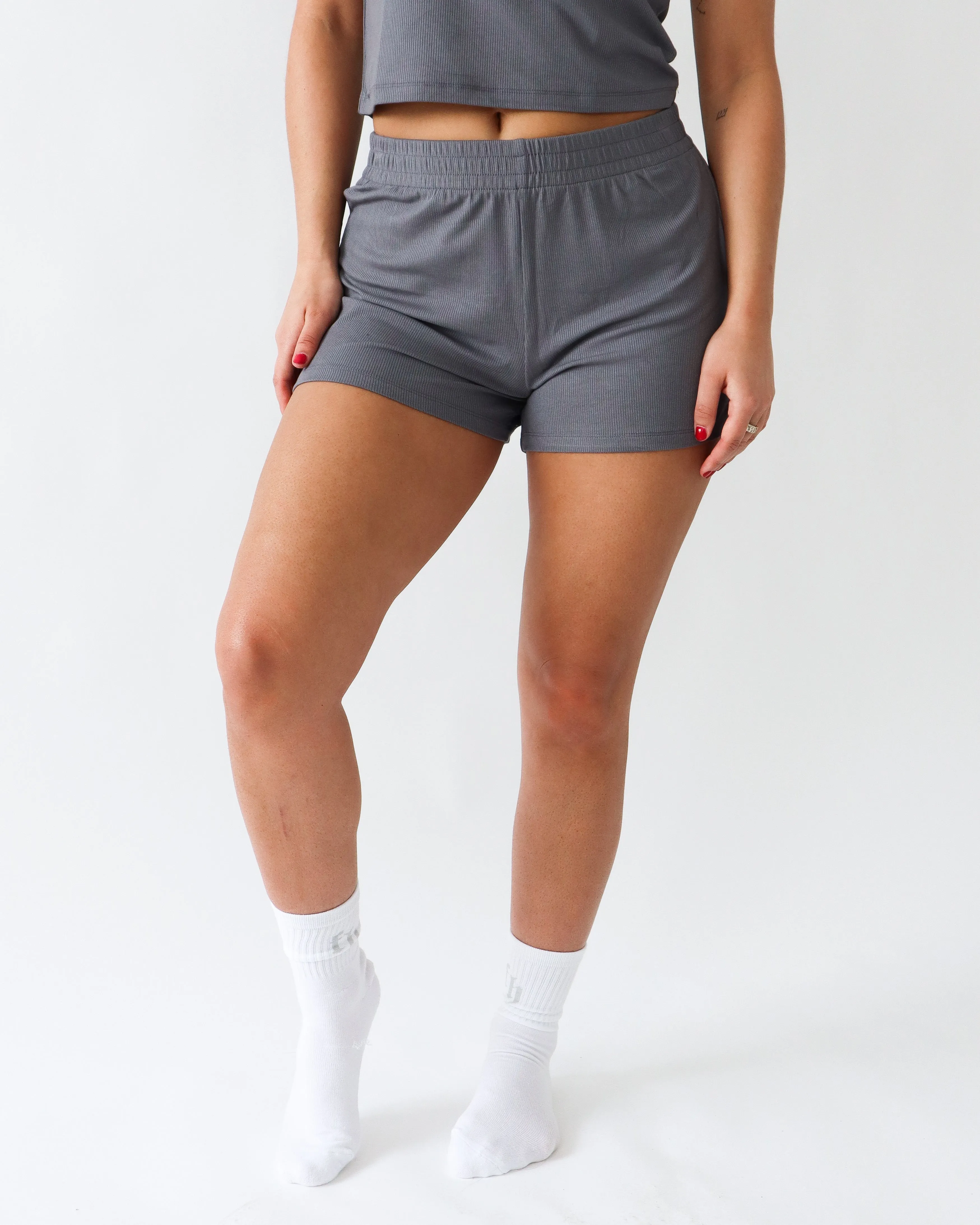 Luxe Lounge Shorts - Slate sold by First Health Apparel