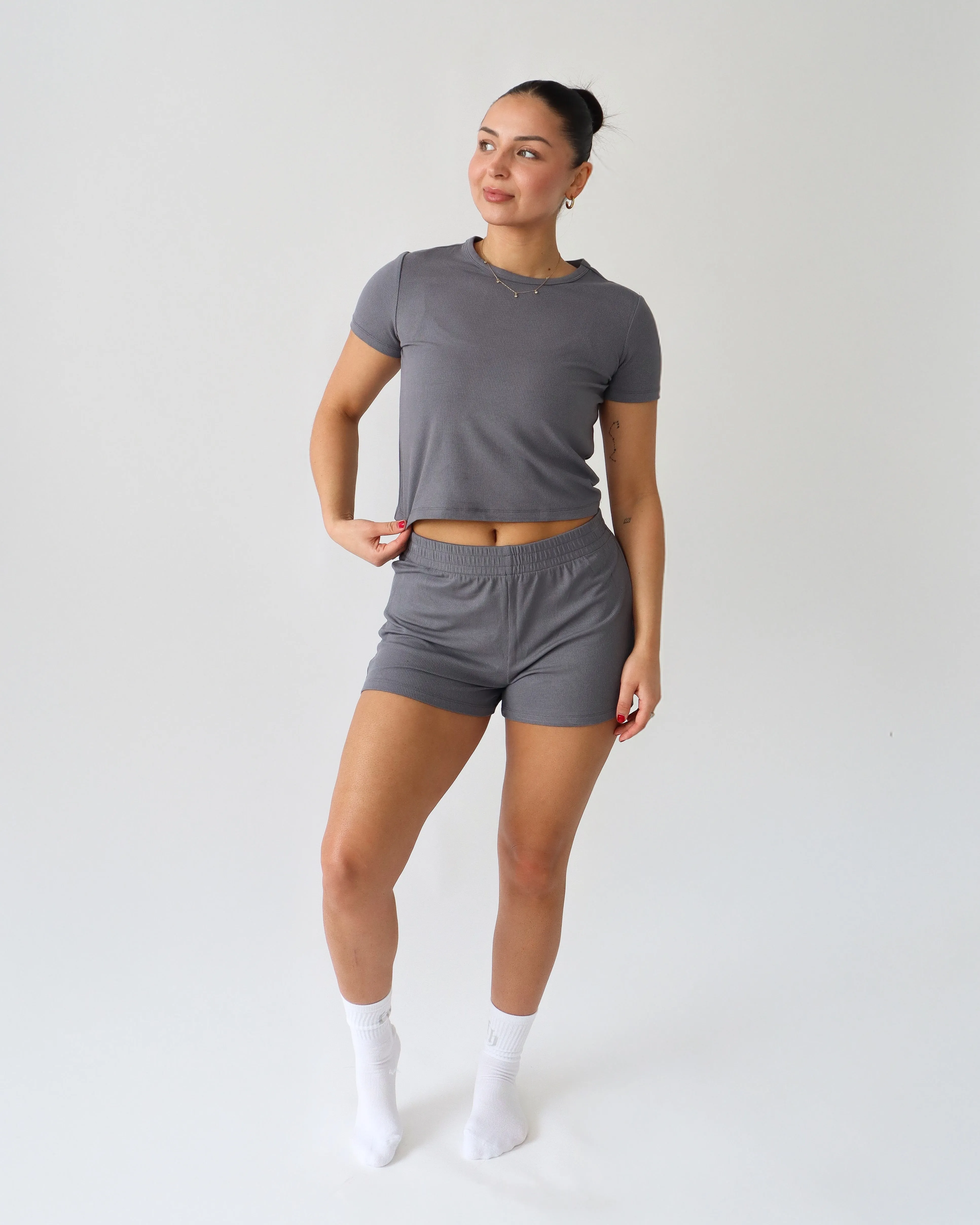 Luxe Lounge Shorts - Slate sold by First Health Apparel product image thumbnail 3