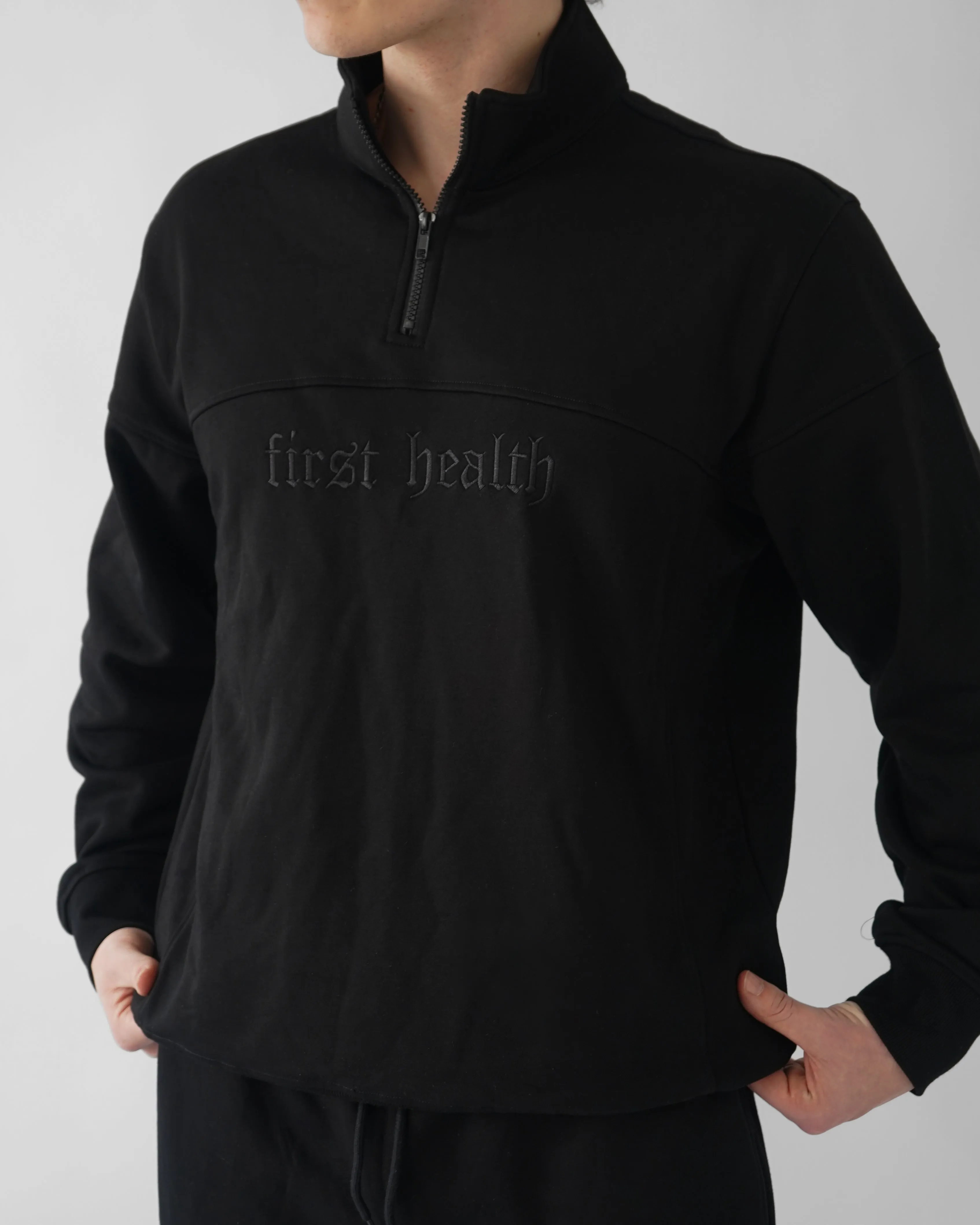 Essential Quarter Zip - Black sold by First Health Apparel product image thumbnail 4