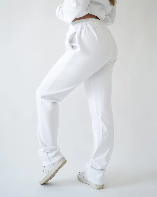 Essential Straight Leg Sweatpants - White sold by First Health Apparel