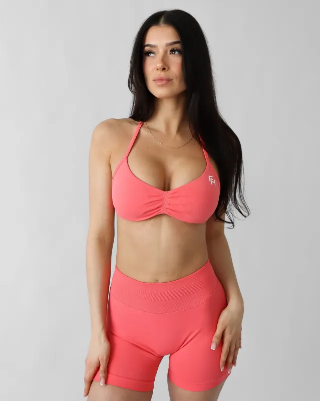 Ascend Halter Sports Bra - Grapefruit sold by First Health Apparel