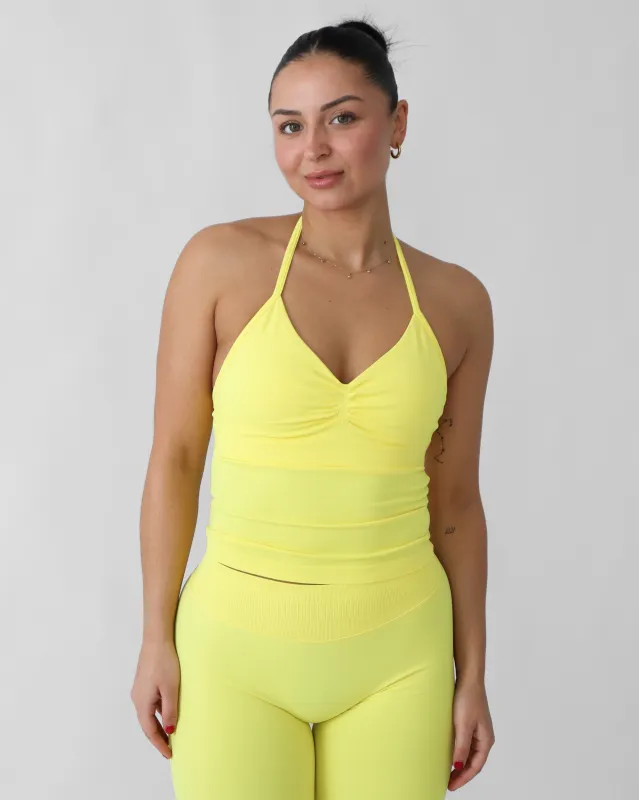 Ascend Halter Tank Top - Lemon sold by First Health Apparel