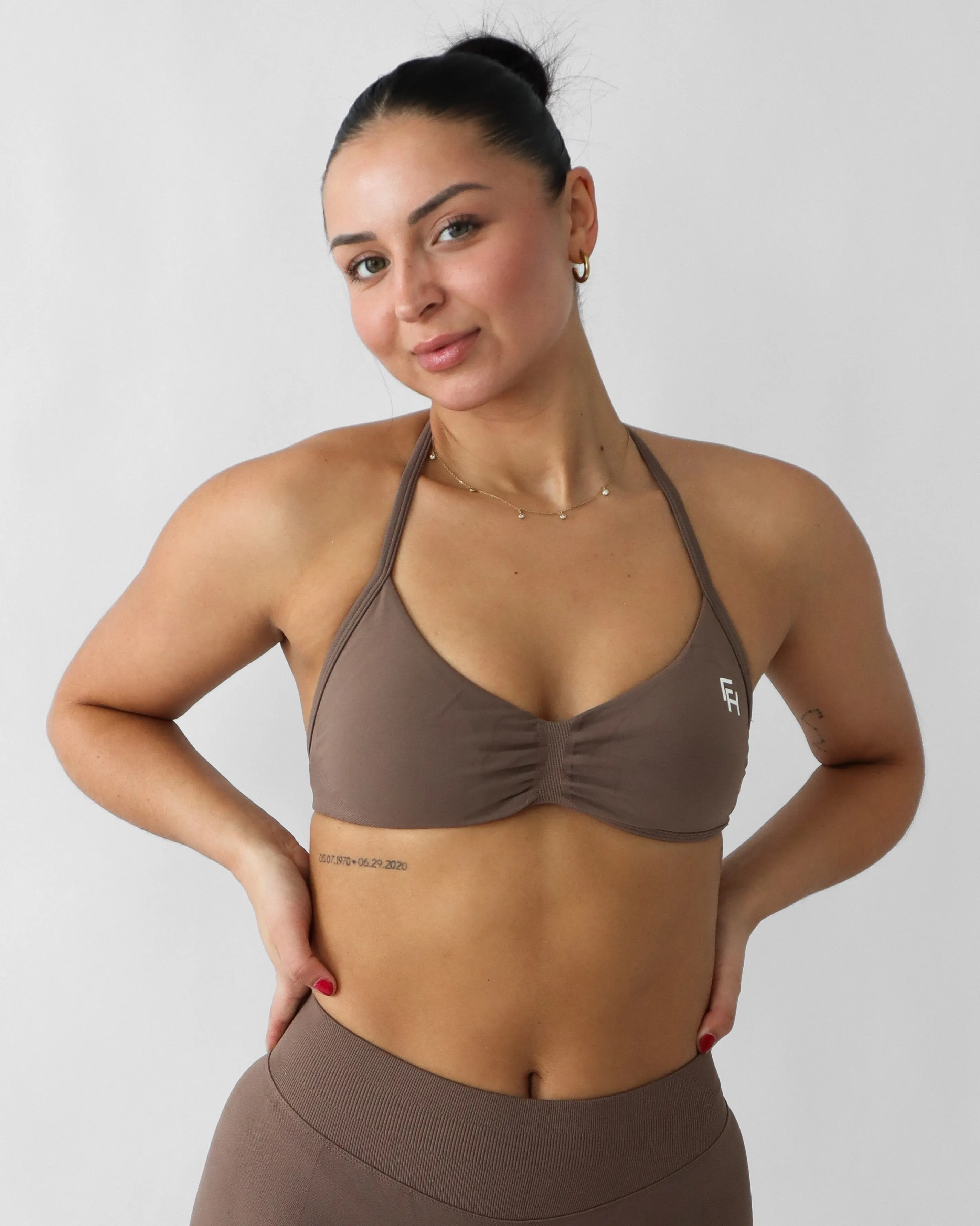 Ascend Halter Sports Bra - Oak sold by First Health Apparel product image thumbnail 4