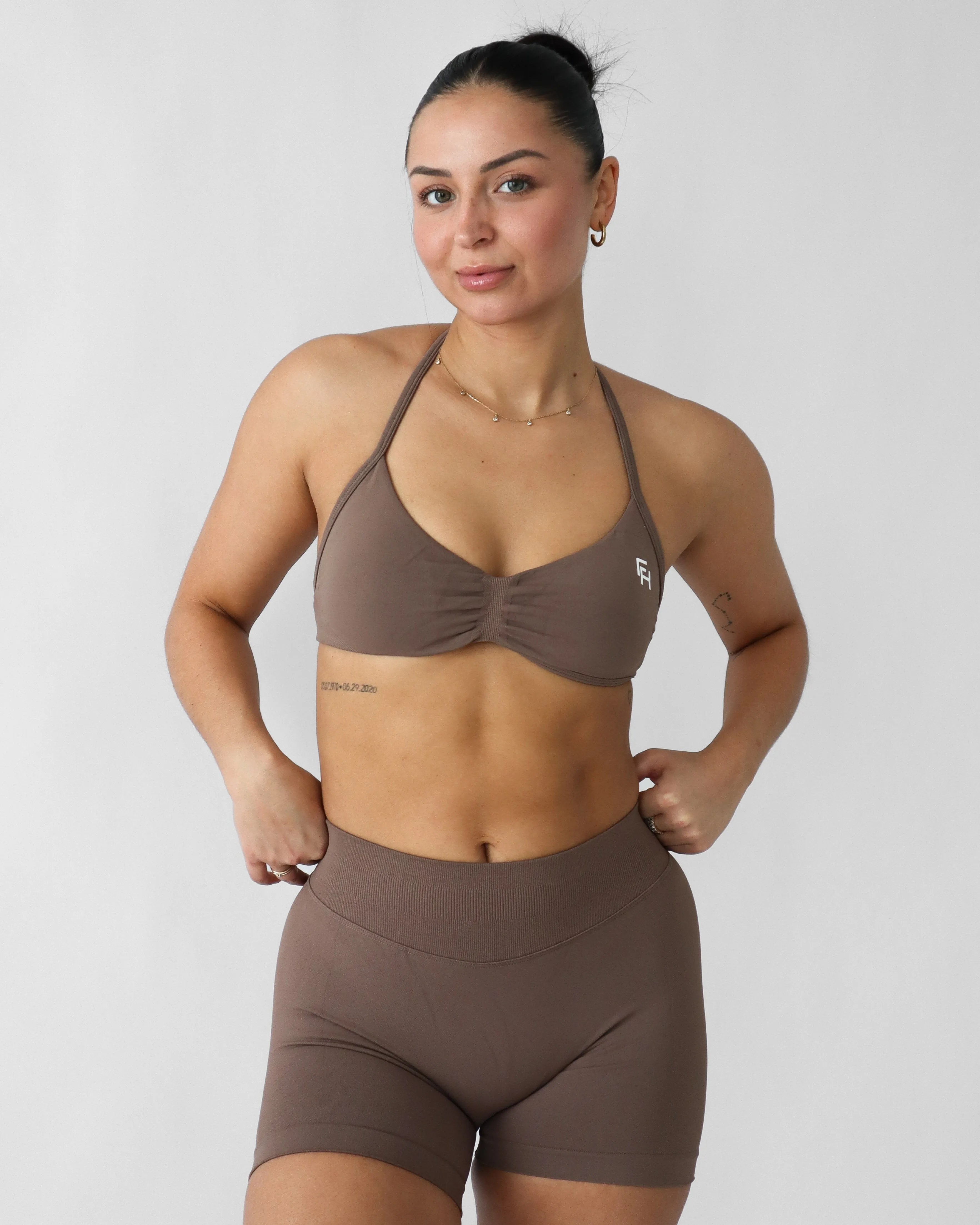 Ascend Halter Sports Bra - Oak sold by First Health Apparel