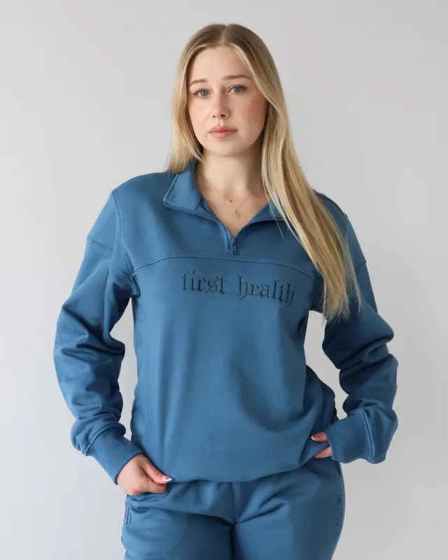 Essential Quarter Zip - Steel sold by First Health Apparel