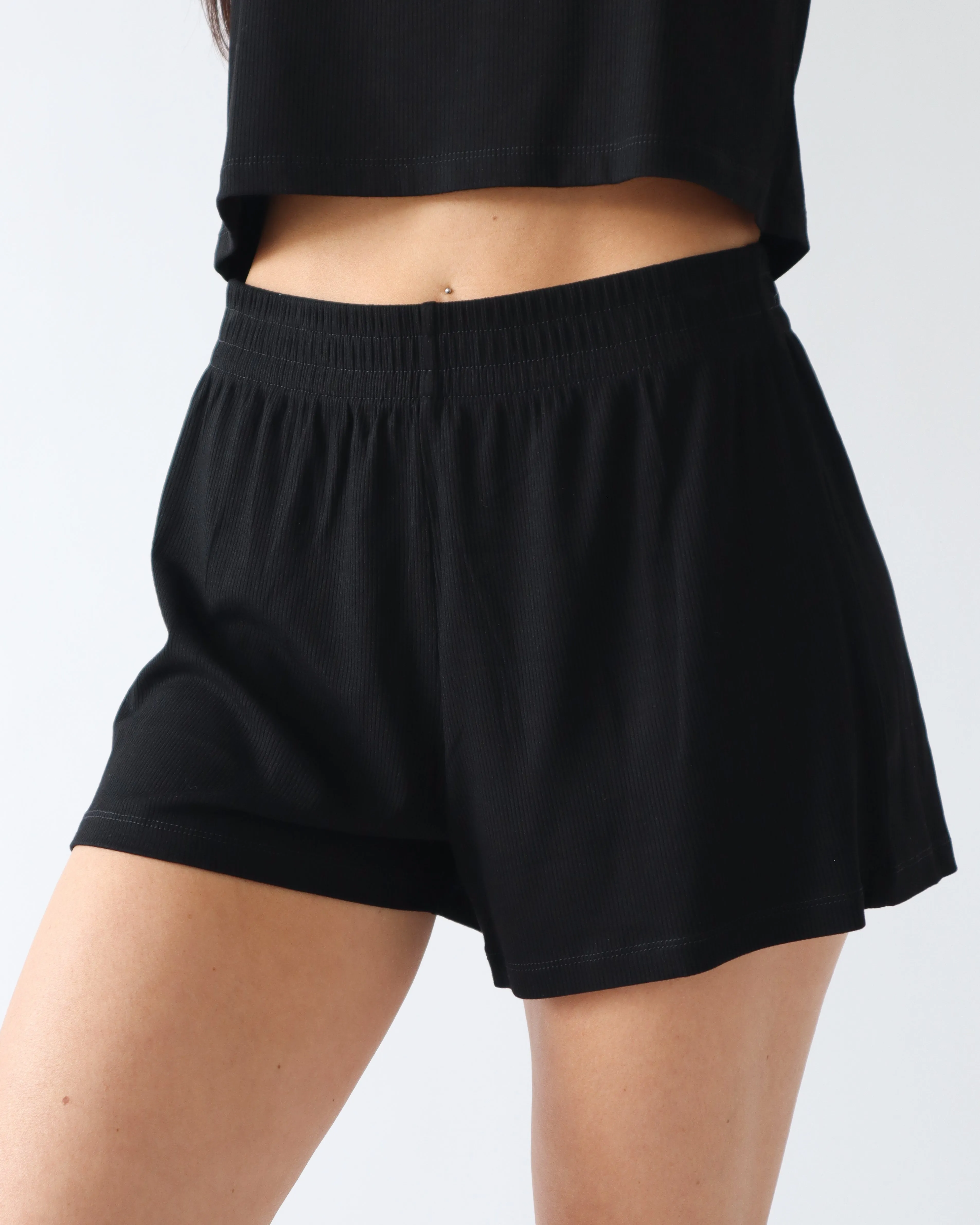 Luxe Lounge Shorts - Black sold by First Health Apparel